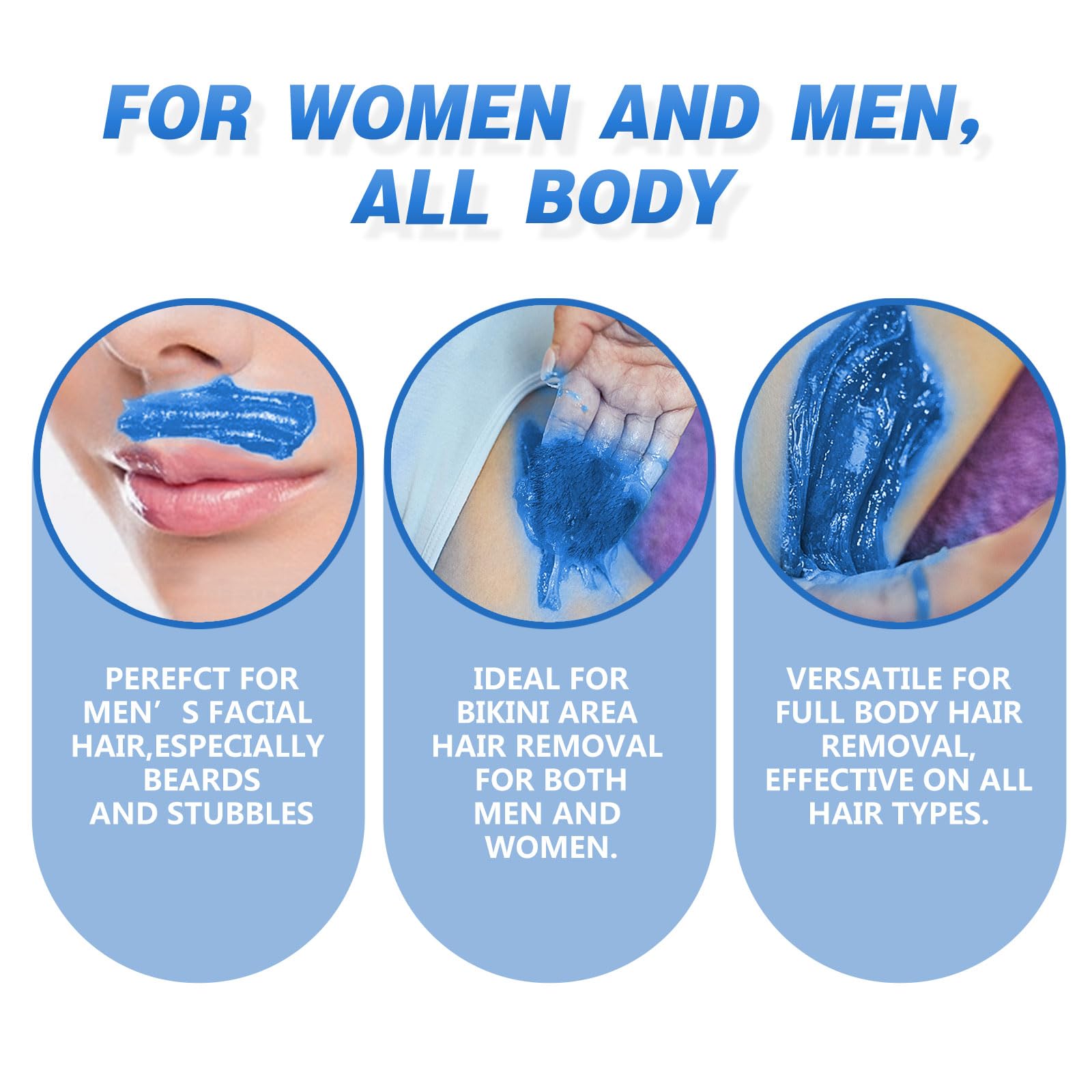 Hard Wax Beads, 16oz Scented Brazilian Waxing Bead for Sensitive Skin, Bikini, Body, Face, Coarse Hair Removal Wax Bead, Stripless Wax Bean, Women Men Beginner-Friendly Home Waxing Kit
