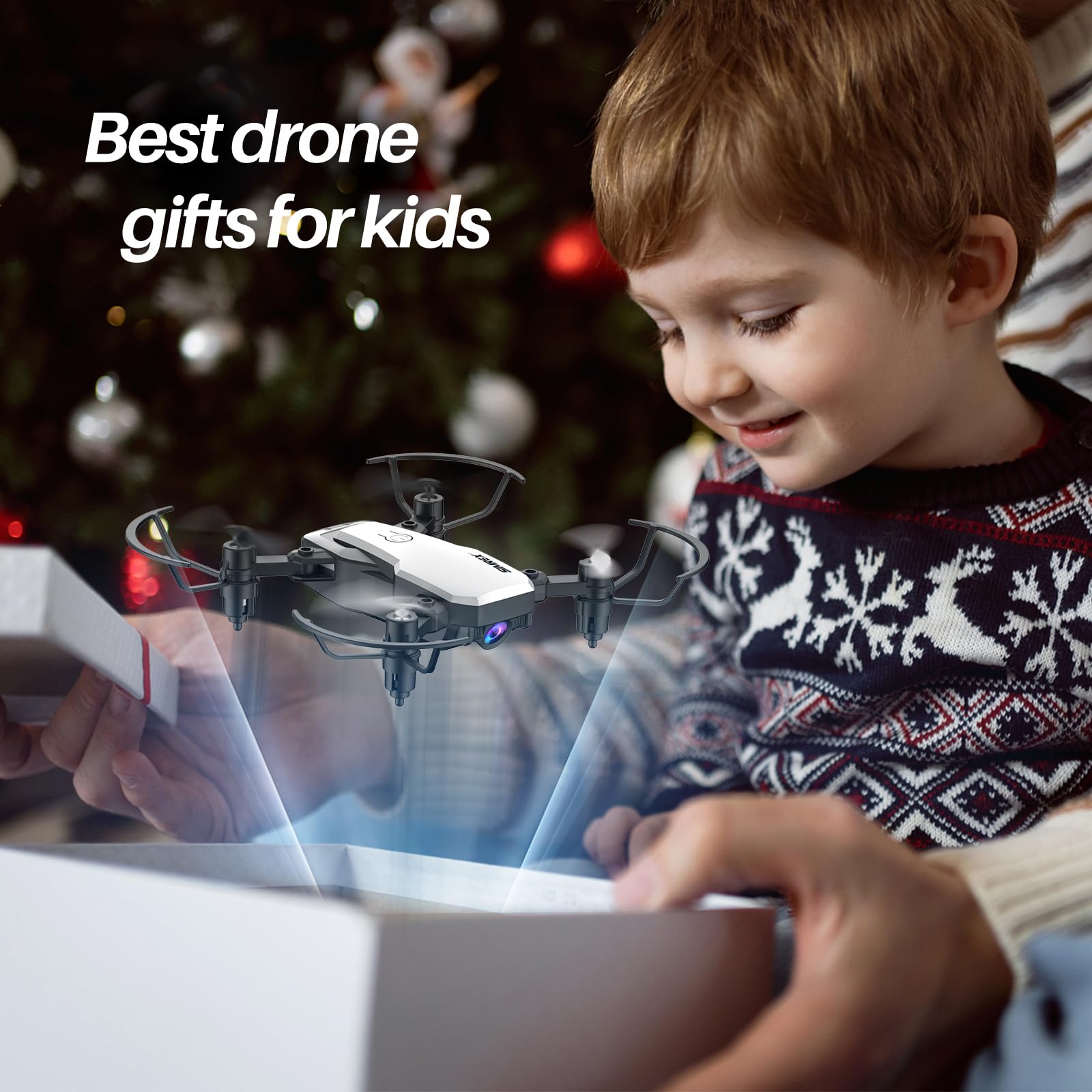 SIMREX X300C Mini Drone with Camera 720P HD FPV, RC Quadcopter Foldable, Altitude Hold, 3D Flip, Headless Mode, Gravity Control and 2 Batteries, Gifts for Kids, Adults, Beginner, White