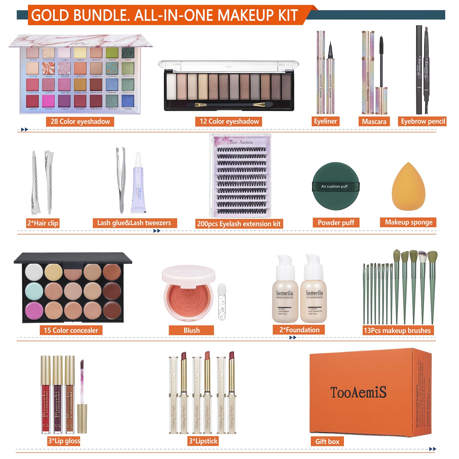 Makeup Kit All in One Makeup Kit for Women Full Kit,Makeup Set, Makeup Kit for Teens, makeup sets for teens 14-16 13-15 10-12, Christmas Gifts for Teen Girls Women Make up kits