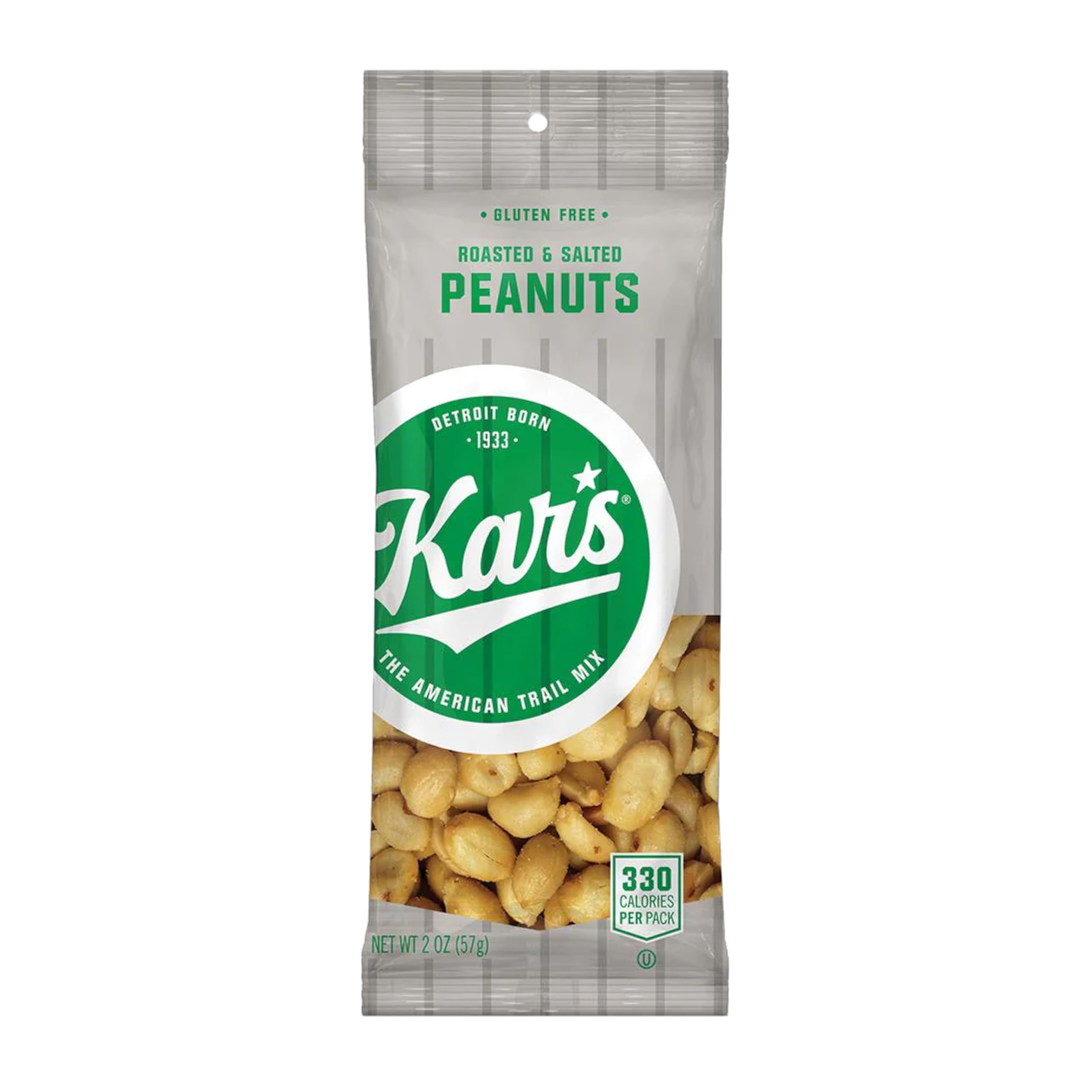 Kar’s Nuts Roasted & Salted Peanut Snacks, 2 oz Individual Snack Packs - Bulk Pack of 72, Gluten-Free Snacks