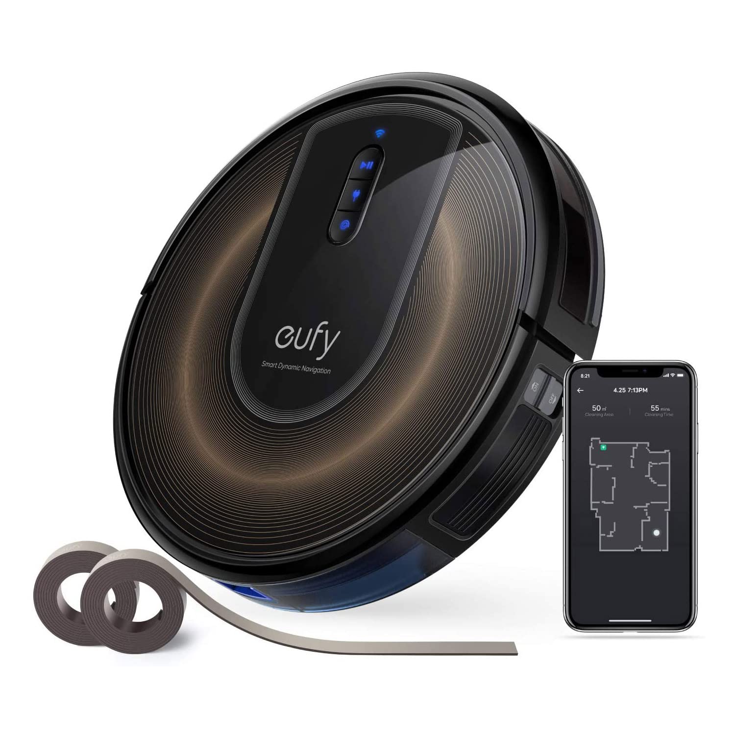 eufy by Anker, RoboVac G30 Edge, Robot Vacuum with Dynamic Navigation 2.0, 2000 Pa Suction, Wi-Fi, Boundary Strips, for Carpets and Hard Floors, Ideal for Pet Owners