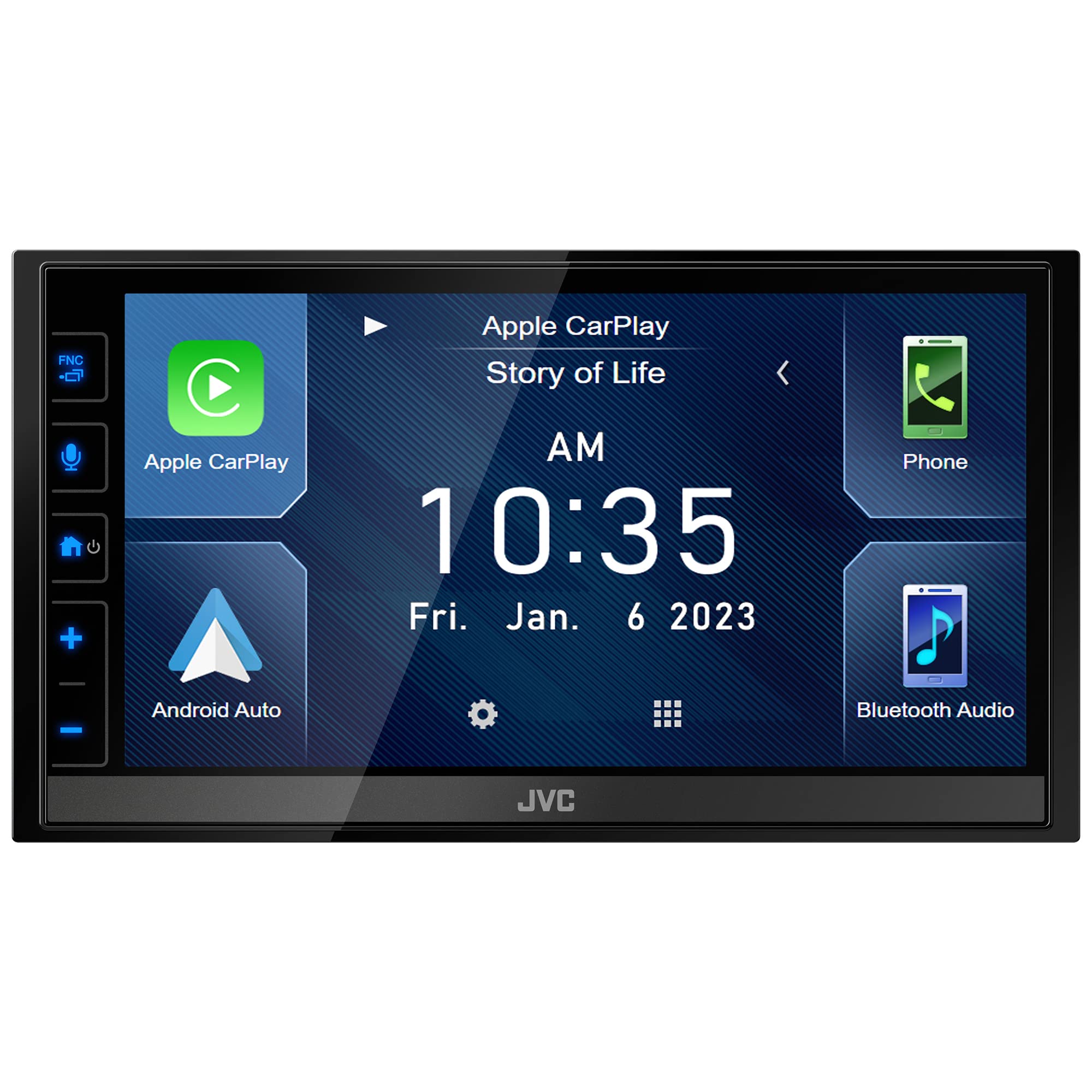 JVC KW-M780BT Apple CarPlay Android Auto Digital Media Player, Double Din, 6.8 Inch LCD Touchscreen, AM/FM, Bluetooth, MP3 Player, USB Port, iDatalink Maestro, SiriusXM, Class D Amp, Car Radio