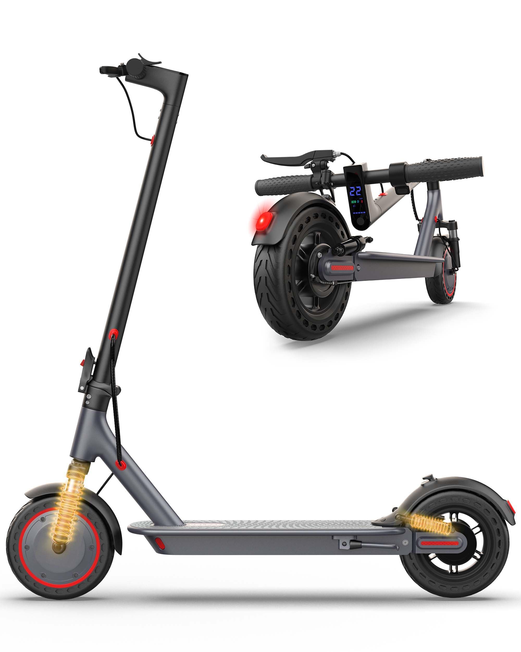 VOLPAM 10Inch Electric Scooter for Adult, Dual Suspension, 21/31MPH Top Speed, 500W/800W Powerful Motor, 22/31 /35/40/60Miles Long Range, Dual Braking, Max Load 264 lbs