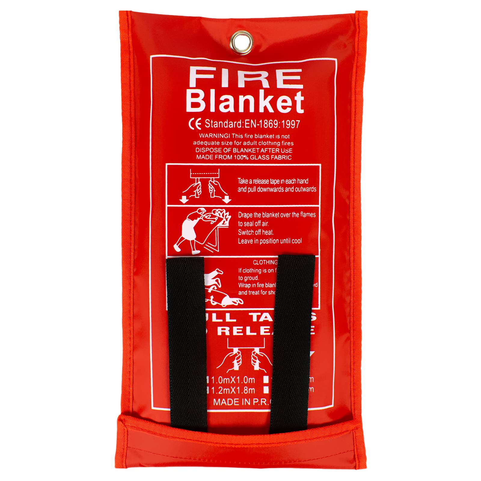 FLASLD Emergency Fire Blanket for Home, 40x40 Inch Fiberglass Fire Blankets Emergency for People, Fire Suppression Blanket for Kitchen, Fire Extinguisher for Home