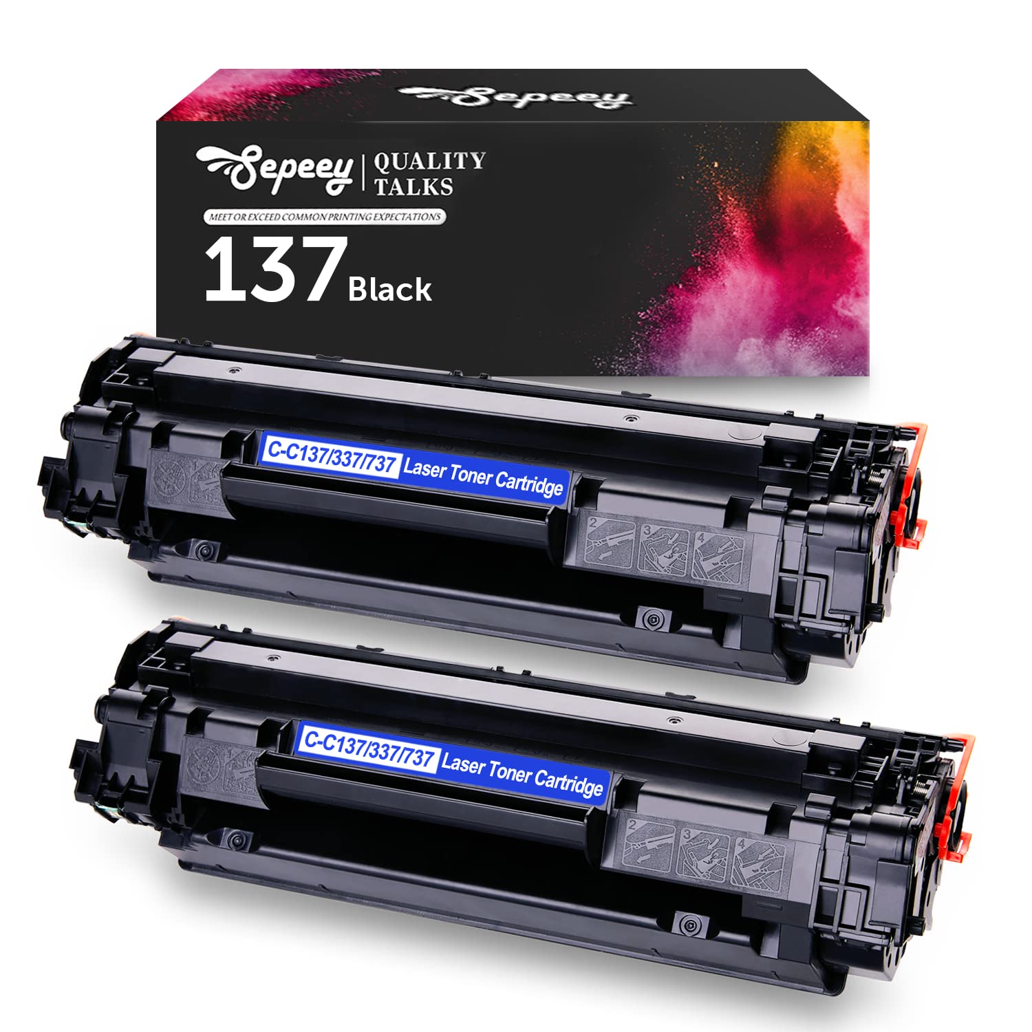 Sepeey Compatible for Canon 137 Black Toner Cartridge, Use with Canon ImageClass MF232w, MF242dw, MF212w, MF216n, MF217w, MF244dw, MF247dw, MF249dw, MF227dw, MF229dw Laser Printers, 2 Pack