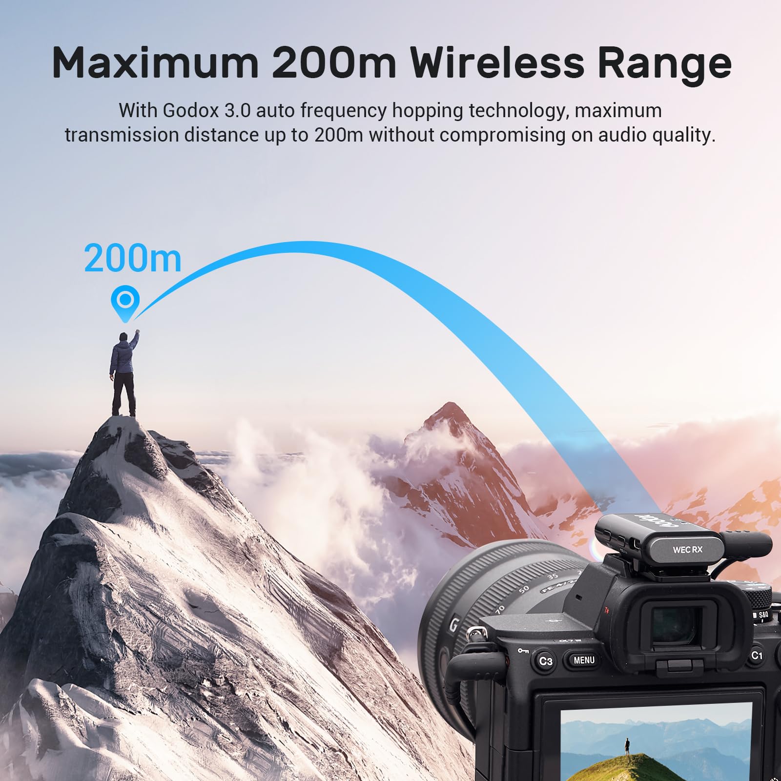 GODOX WEC Kit2 Wireless Lavalier Microphone, 8H Battery Life, Dual Channel 2.4G Wireless Mic, 200m(656ft.) Range, Noise Cancelling with Charging Case for Cameras, Smartphone, PC, TikTok, YouTube