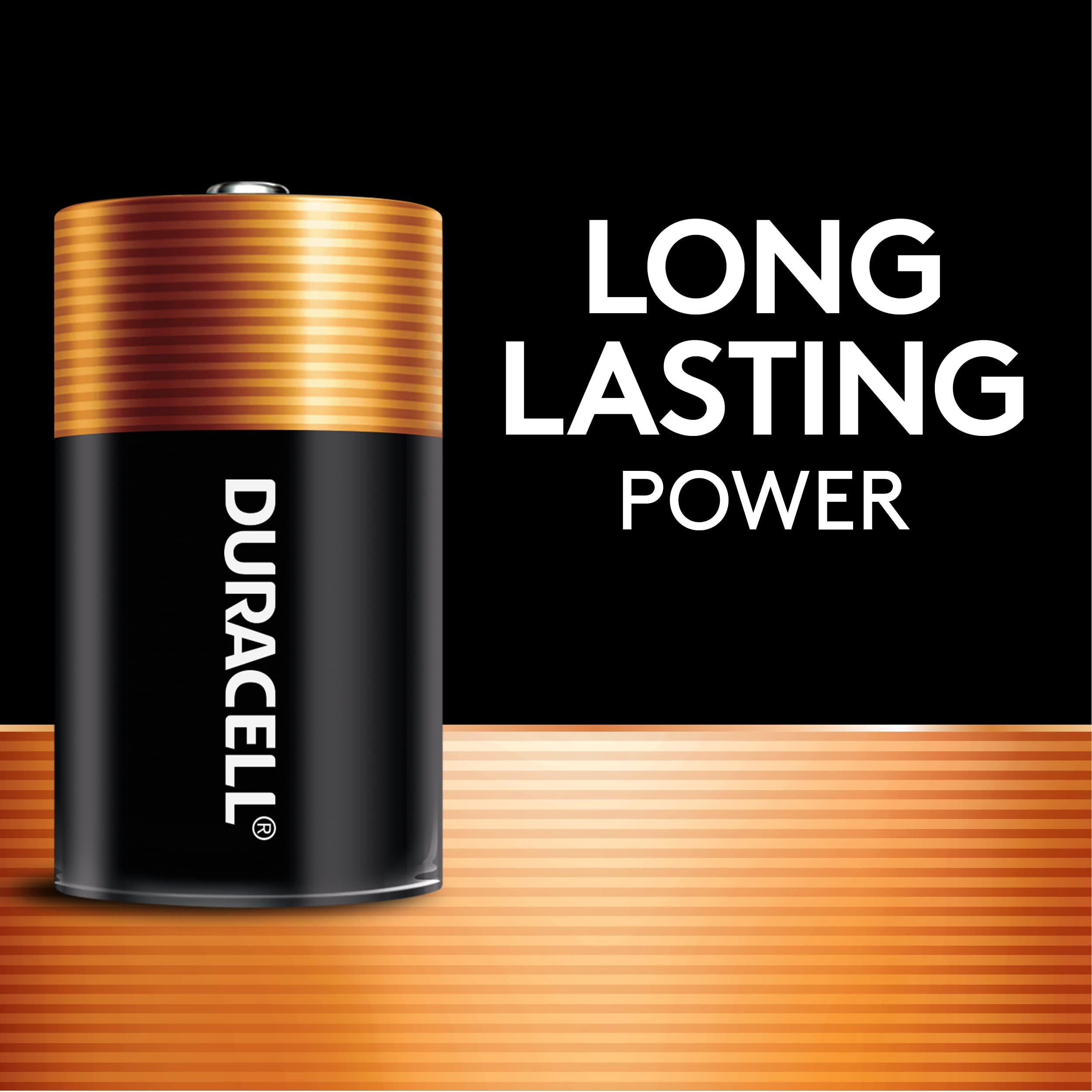 Duracell Coppertop D Batteries, 4 Count Pack, D Battery with Long-lasting Power, All-Purpose Alkaline D Battery for Household and Office Devices