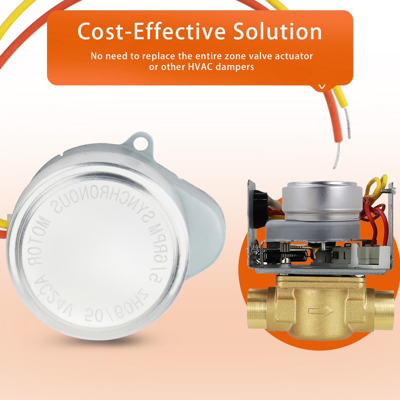 Honey-Well 802360JA Motor Compatible with V8043 or V8044 Zone Valves, 24V 50/60Hz 5RPM