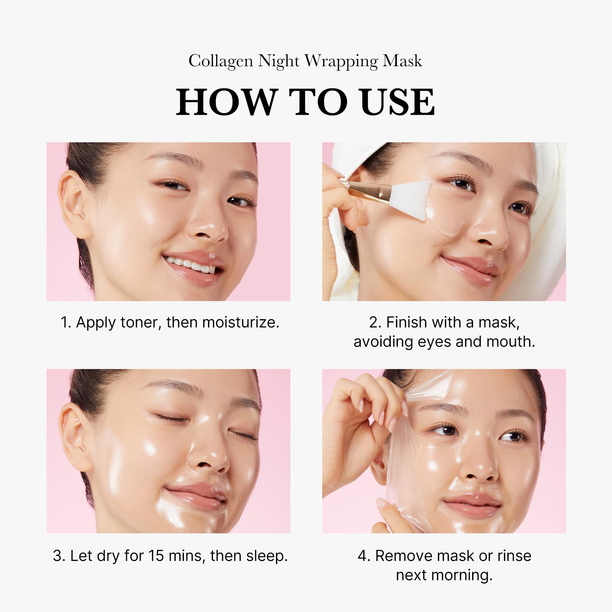 medicube Collagen Night Wrapping Peel Off Facial Mask with Jelly Brush