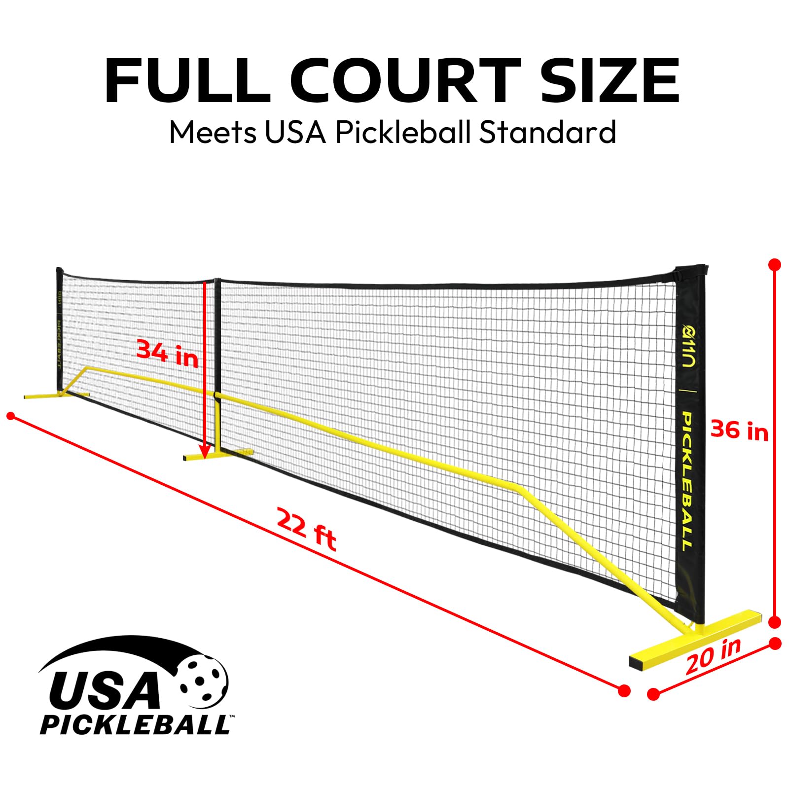 A11N Portable Pickleball Net System, Designed for All Weather Conditions with Steady Metal Frame and Strong PE Net, Regulation Size Net with Carrying Bag