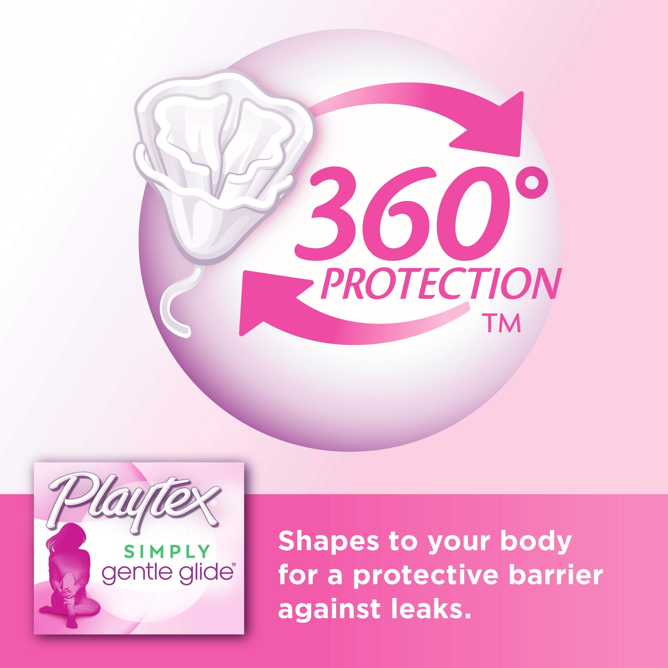 Playtex Simply Gentle Glide Tampons, Multipack (18ct Regular/18ct Super Absorbency), Fragrance-Free - 36ct