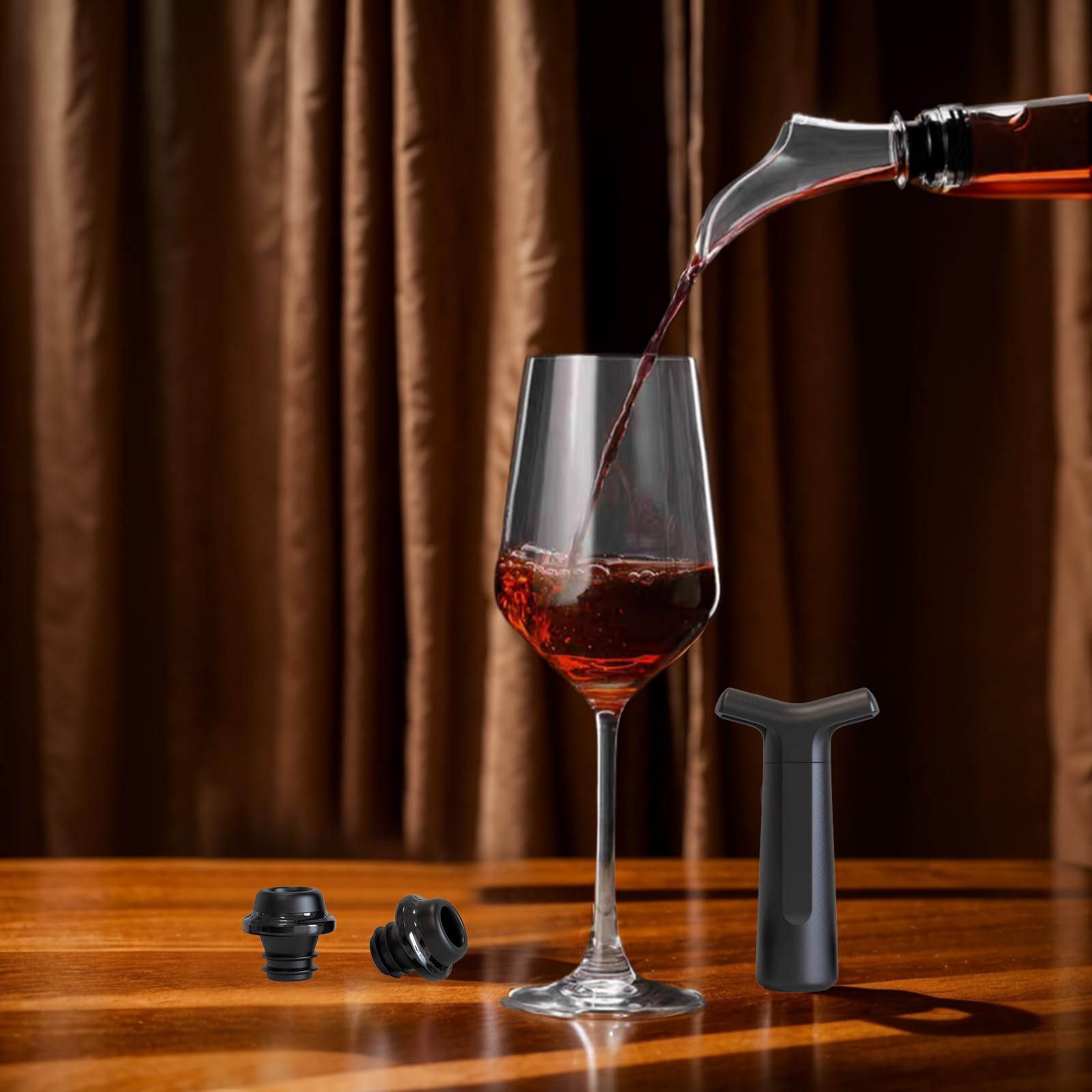 Wine Preserver, Premium Vacuum Wine Saver Pump with 2 Silicone Stoppers, Leak-Proof, Promising Wine Freshness for All Standard Bottles