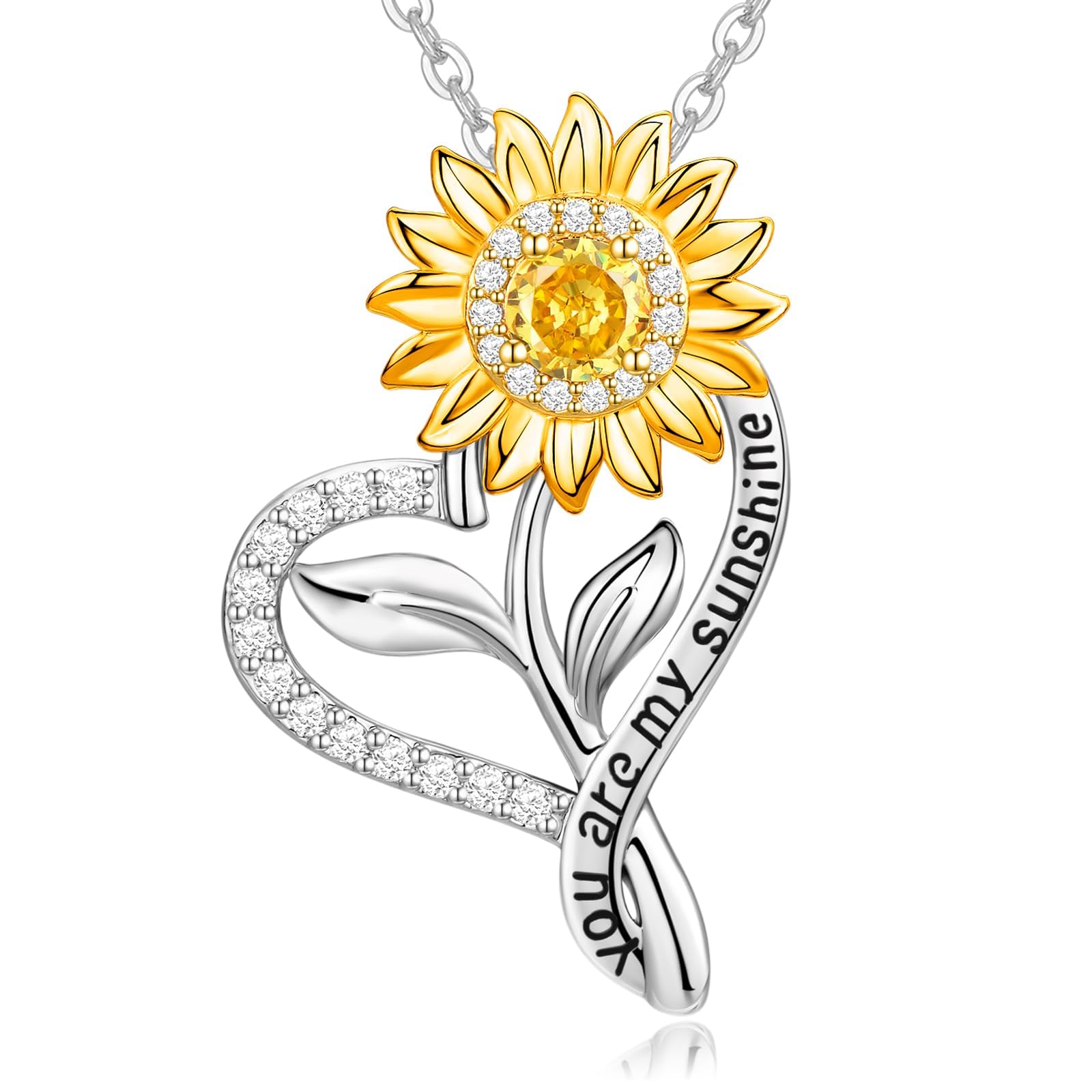 Meeshi Sunflower Necklaces for Women, Christmas Gifts for Women Anniversary Girlfriend Christmas Gifts for Wife Birthday Gifts for Her, You Are My Sunshine Sunflower Jewelry for Women Mom Daughter