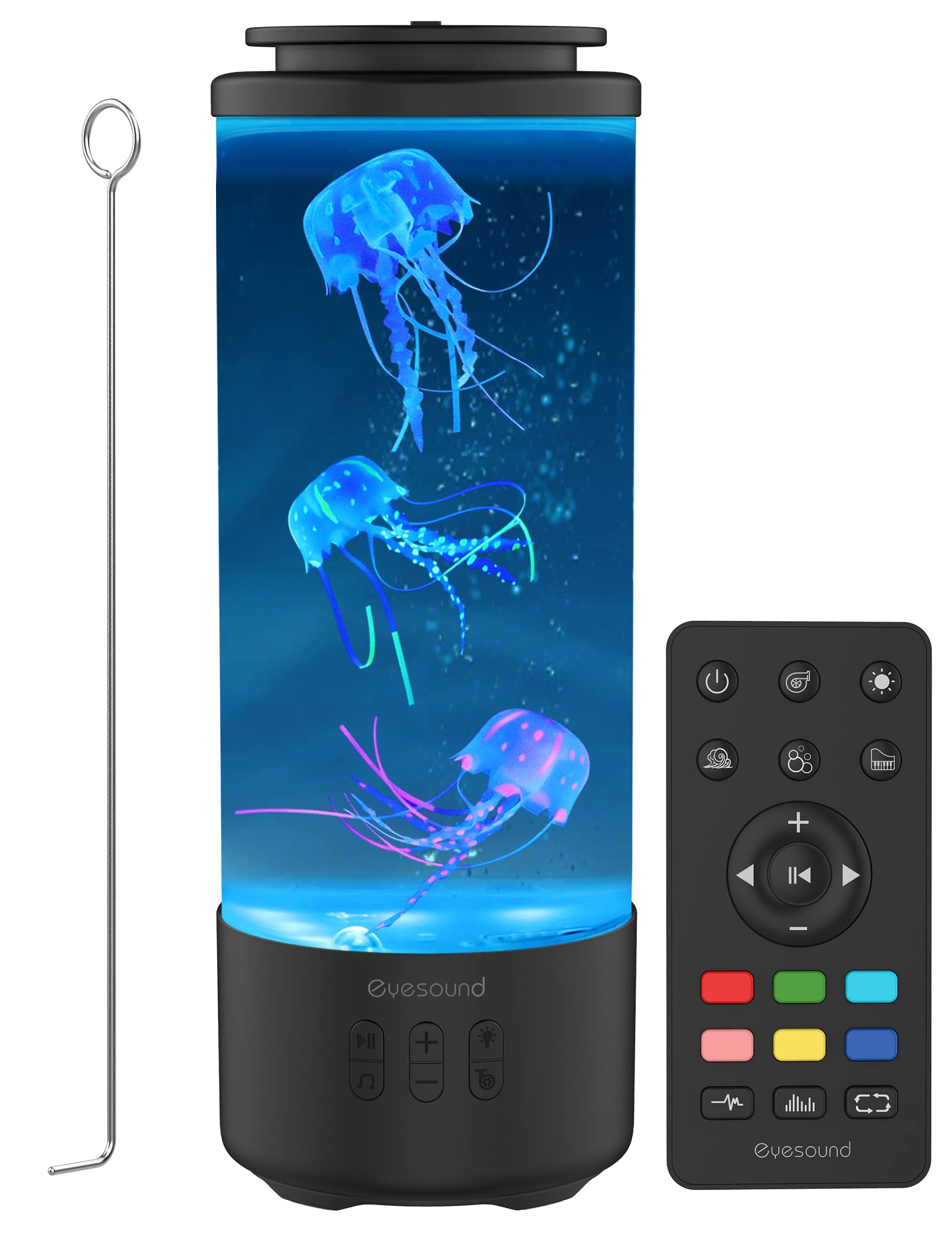 Jellyfish Lamp Bluetooth Speaker, White Noise LED Jellyfish Aquarium Night Light, 7-Color Changing with 4 Light Mode, Mood Lamp for Home Office Sleep Relax, Gifts for Kids Teens Girls Boys Adults