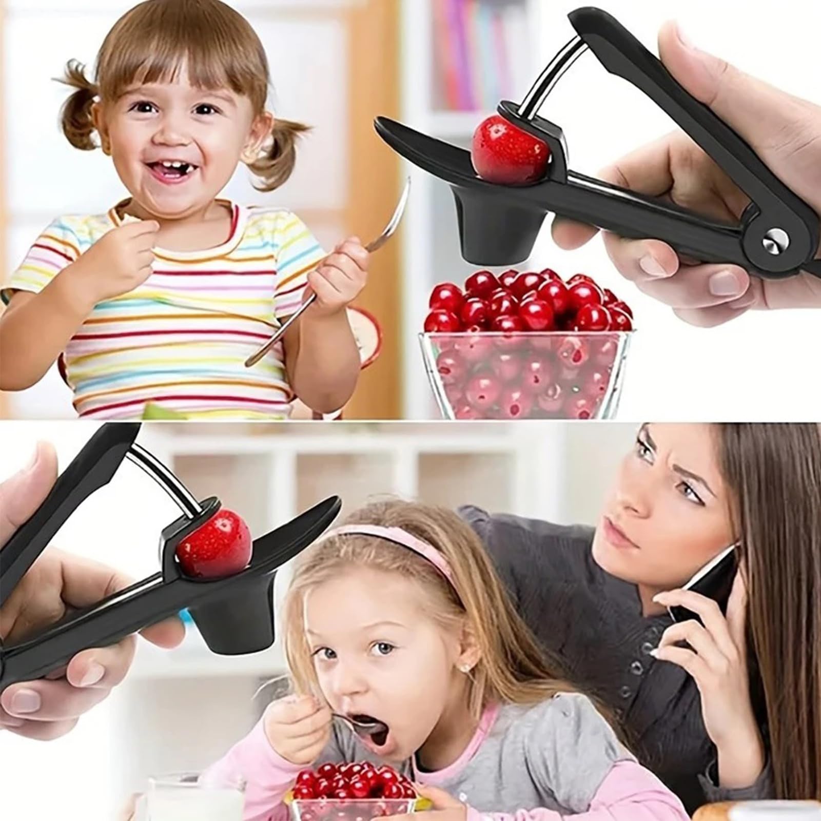 Cherry Pitter, Cherry Pit Remover Tool, Olives Pitter Cherry Seed Core Stoner Seed Tool with Lock Design, Durable Cherries Corer Fruit Pit Remover for Cherry Jam