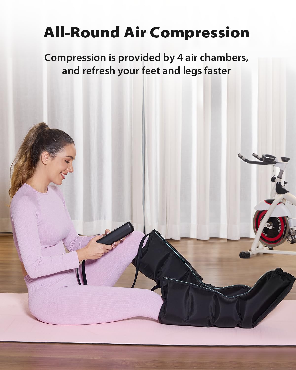 CINCOM Leg Massager for Circulation and Pain Relief, Air Compression Leg Massager for Foot and Leg Helpful for Lymphedema Edema Restless and Relaxation Birthday Gifts for Women Men