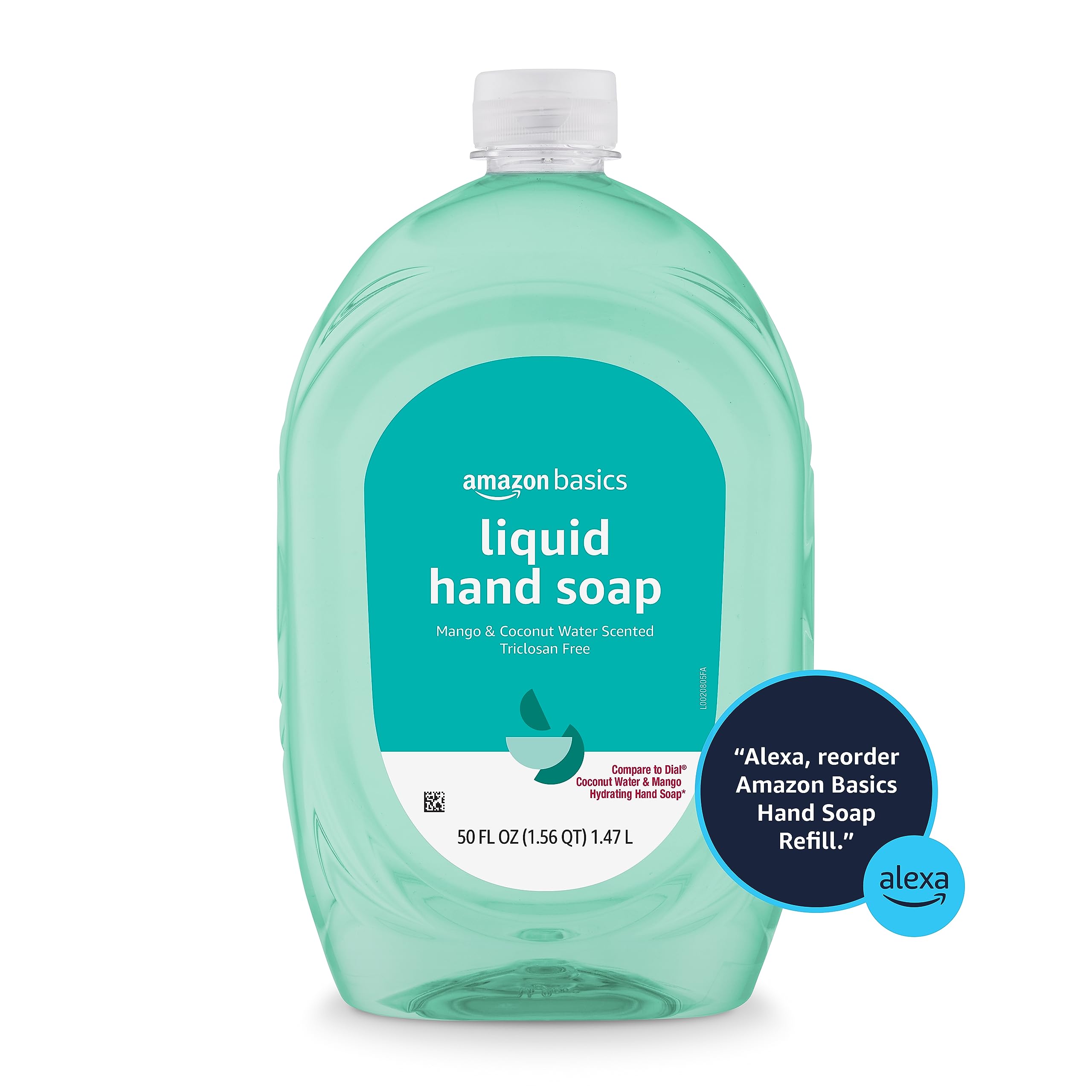 Amazon Basics Liquid Hand Soap Refill, Mango and Coconut Water Scent, Triclosan-Free, 50 Fl Oz (Pack of 1) (Previously Solimo)