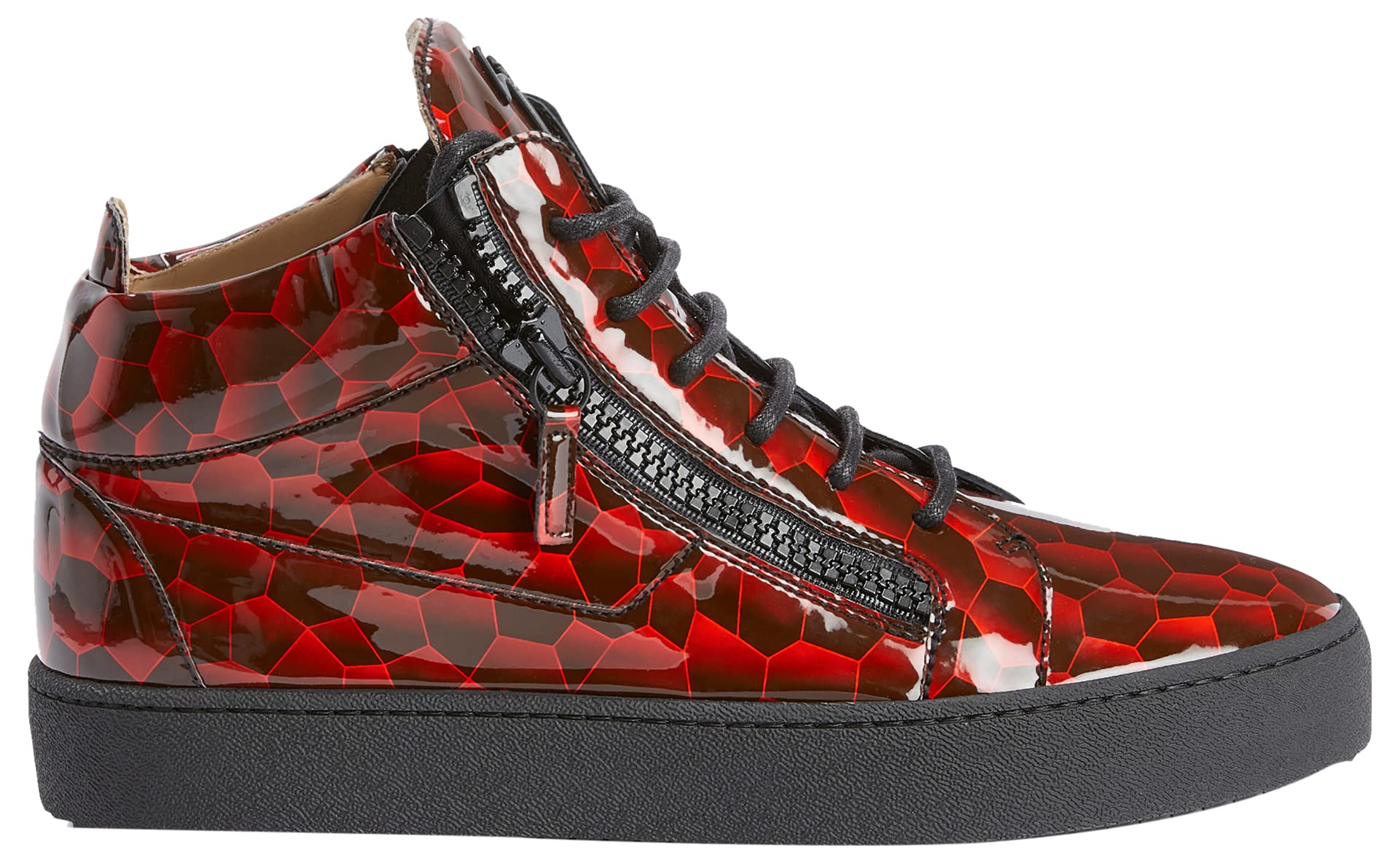 Giuseppe Zanotti, Kriss Mid-Top Sneakers Fabric, 8, Red