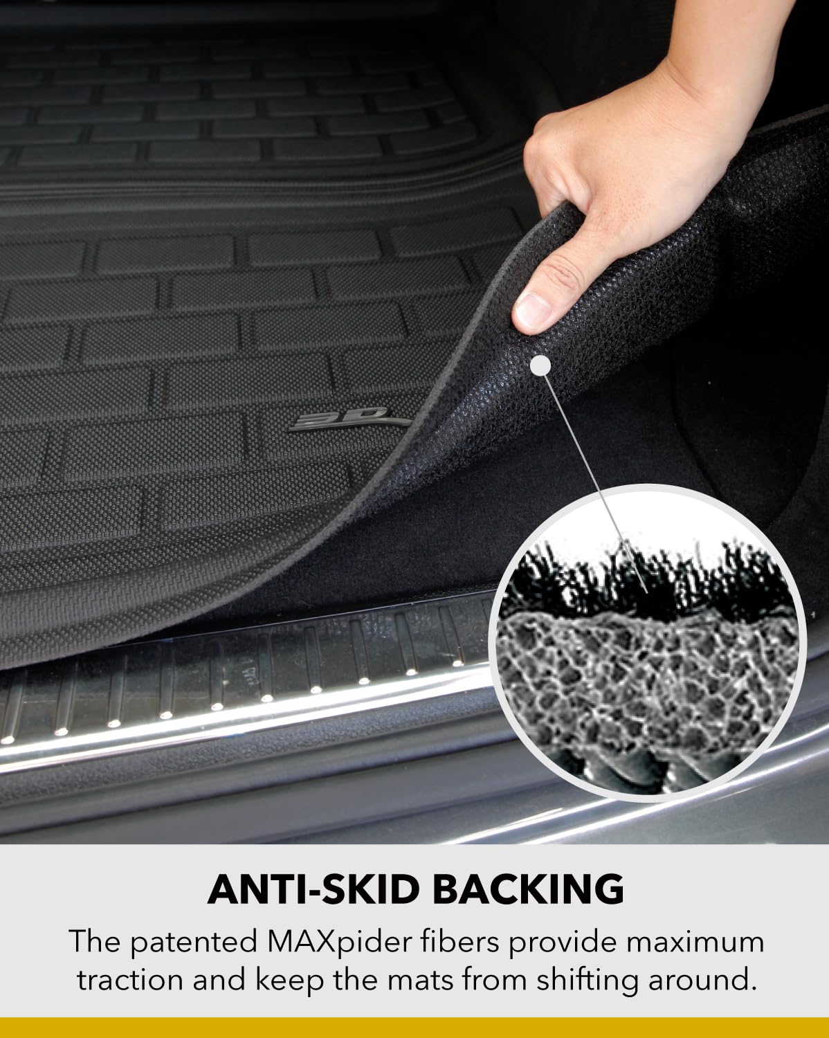 3D MAXpider Custom Fit Kagu Cross Fold Cargo Liner (Black) Compatible with Hyundai Palisade 2020-2025- Behind 2nd Row Cargo Liner