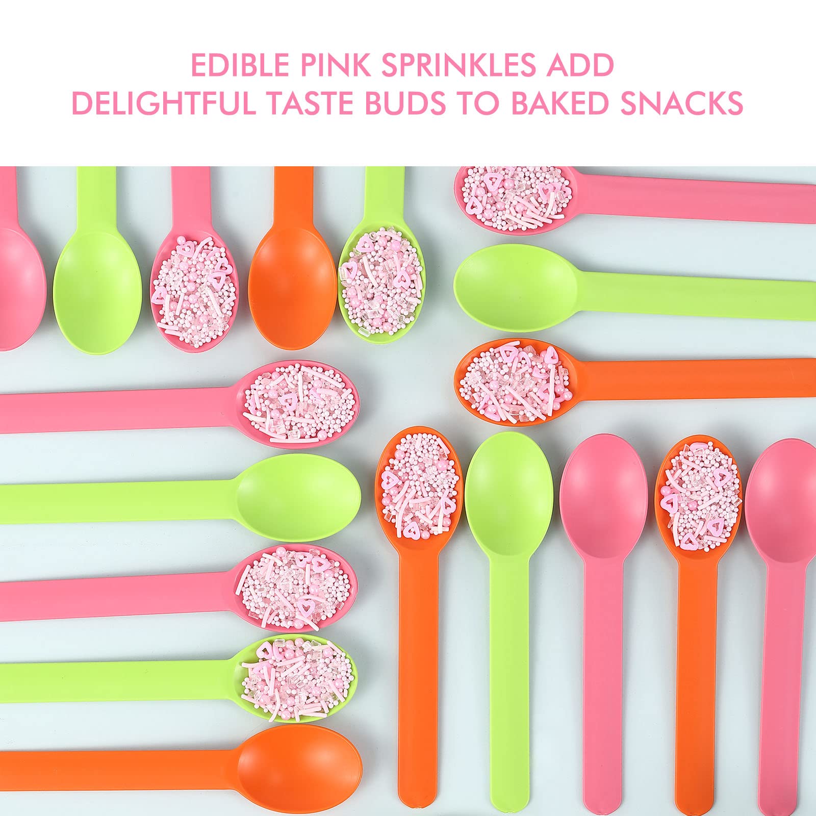 Pink Sprinkles, Edible Sprinkles, Valentine's Day Sprinkles, Cupcake Sprinkles, Cookie Sprinkles, Ice Cream Sprinkles, pink jimmies, 95g / 3.35oz, Suitable for Various Holiday Themed Cake Decorations.