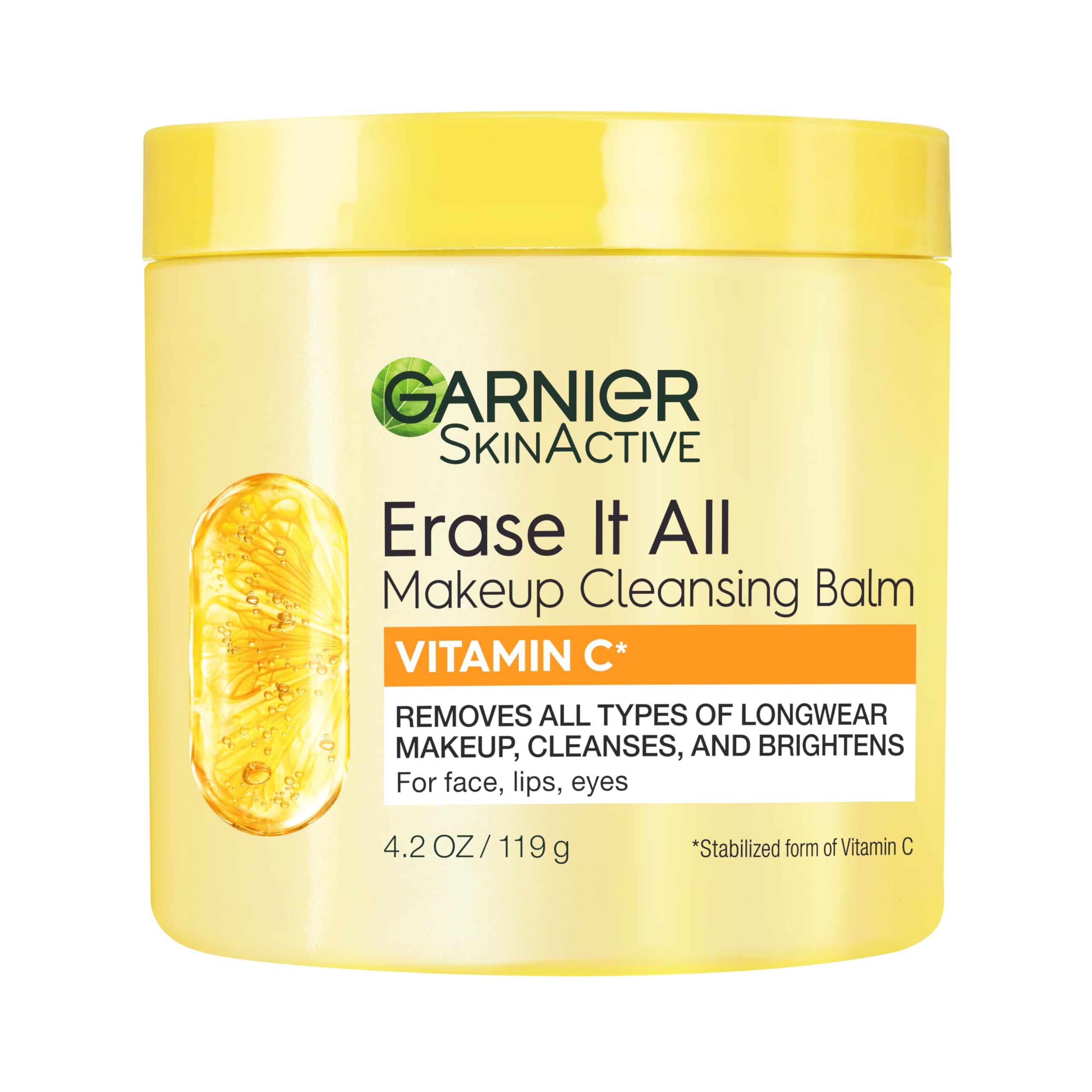 Garnier Erase It All Makeup Cleansing Balm with Vitamin C, Brightening Facial Cleanser and Makeup Remover, 4.2 Oz