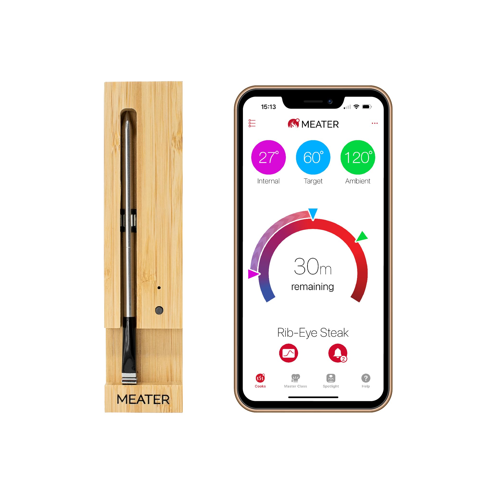 MEATER | The Original True Wireless Smart Meat Thermometer for the Oven Grill Kitchen BBQ Smoker Rotisserie with Bluetooth and WiFi Digital Connectivity