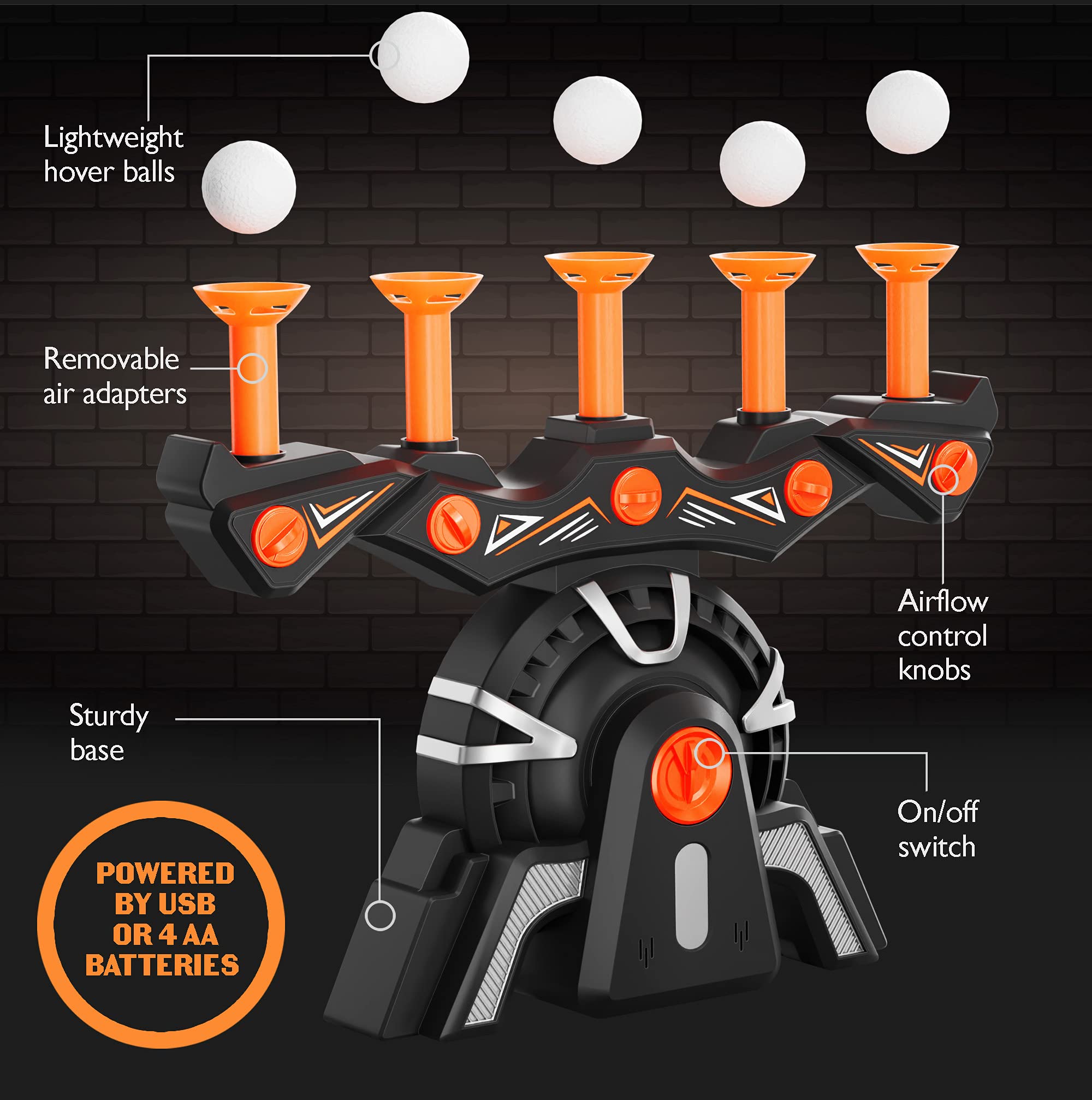 Hover Shot Shooting Toy for Kids - Ball Target Game for Nerf Gun - Cool Birthday Gifts Toys for Boys Age 6+ Year Old Boy Best Teenage Gift Idea - Gun, Targets & Darts - Powered by Plug or Batteries