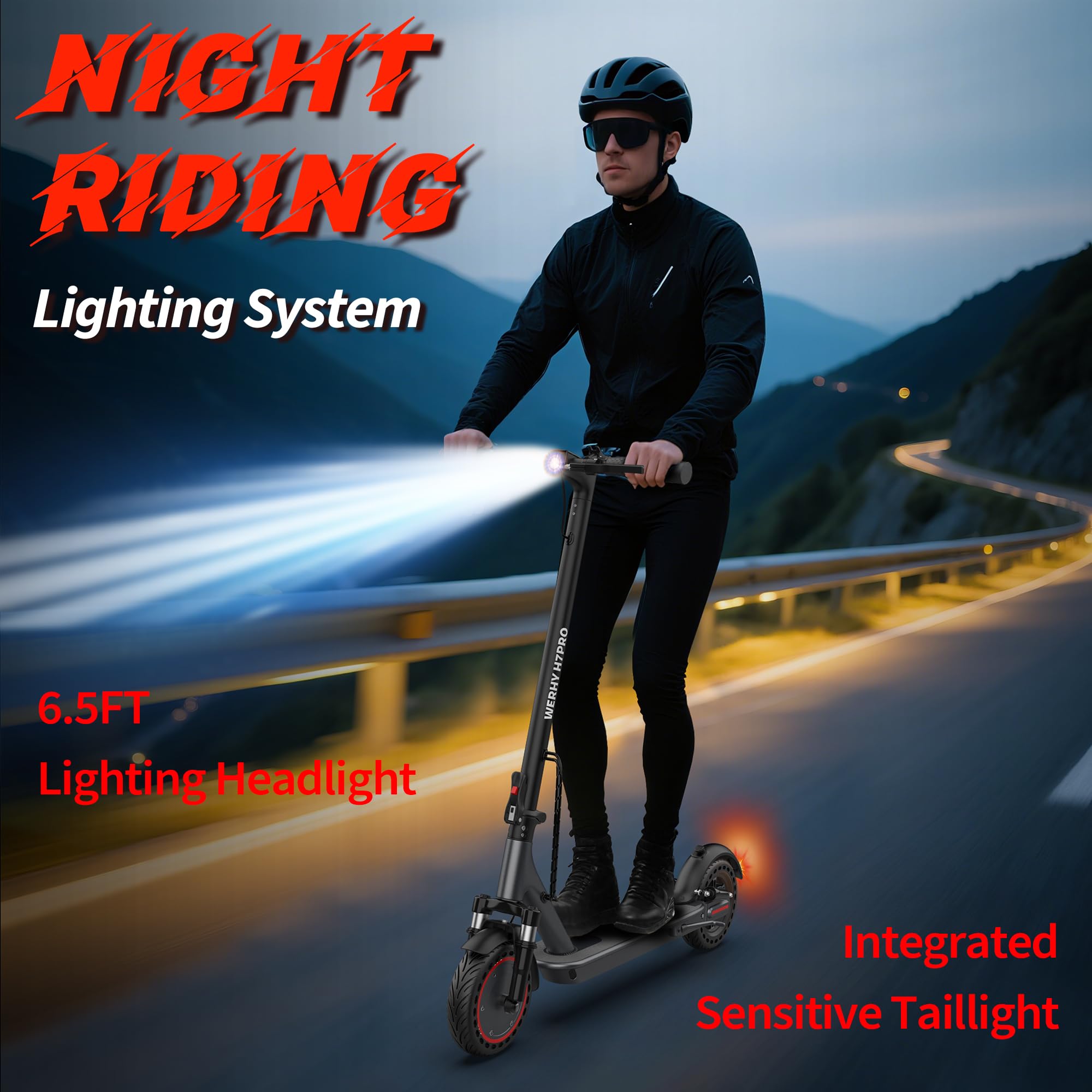WERHY 10''/8.5'' Electric Scooter with Dual Suspension, 500/350W Powerful Motor, 22/19MPH Top Speed, 25/22/16 Miles Long Range, Folding E Scooter with Dual Braking for Teens and Adults