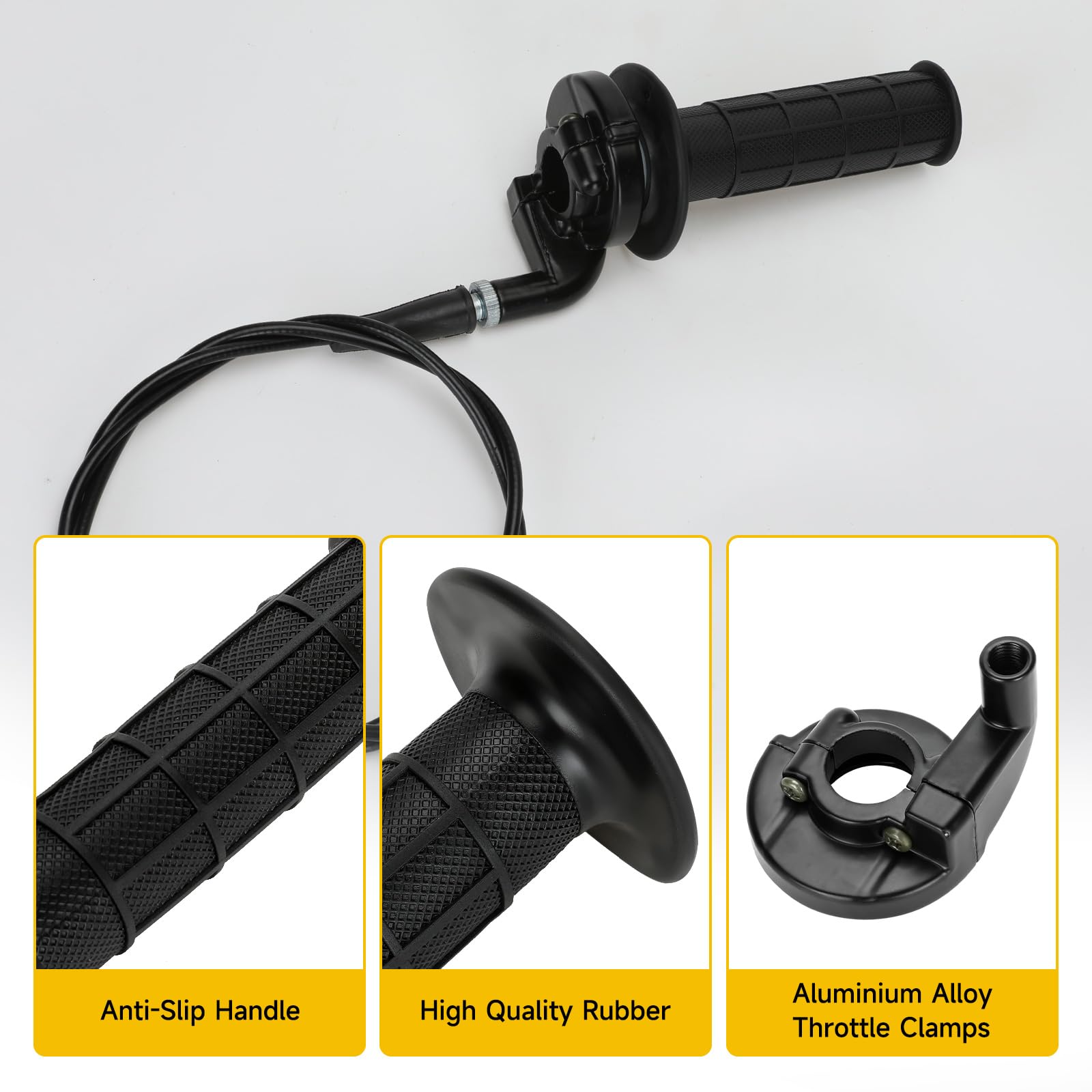 HIAORS 7/8" 22mm Twist Throttle Cable Handle Kit for Predator 196cc 212cc 6.5hp Coleman CT200U CT200U-EX BT200X Baja Warrior MB200 79cc 100cc CT100U CC100X Doodle Bug DB30 Motovox Mini Bike Go Kart