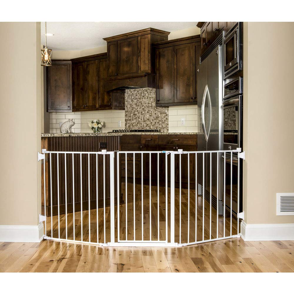 Regalo 76 Inch Super Wide Configurable Baby Gate, 3-Panel, Includes Wall Mounts and Hardware