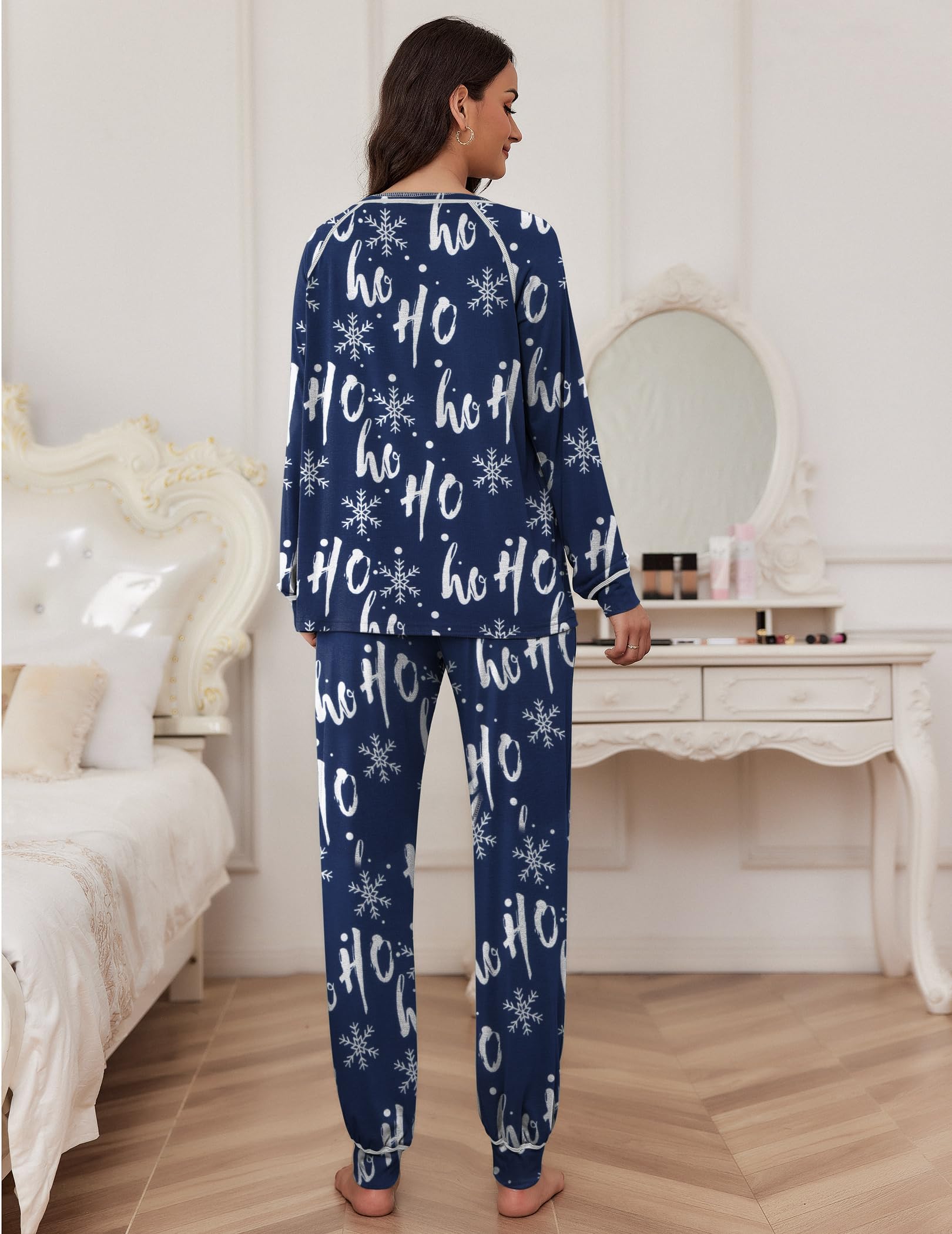 Ekouaer Pajamas Set for Women Soft Comfy Pjs Sets Long Sleeve Sleepwear Loungewear S-XXL