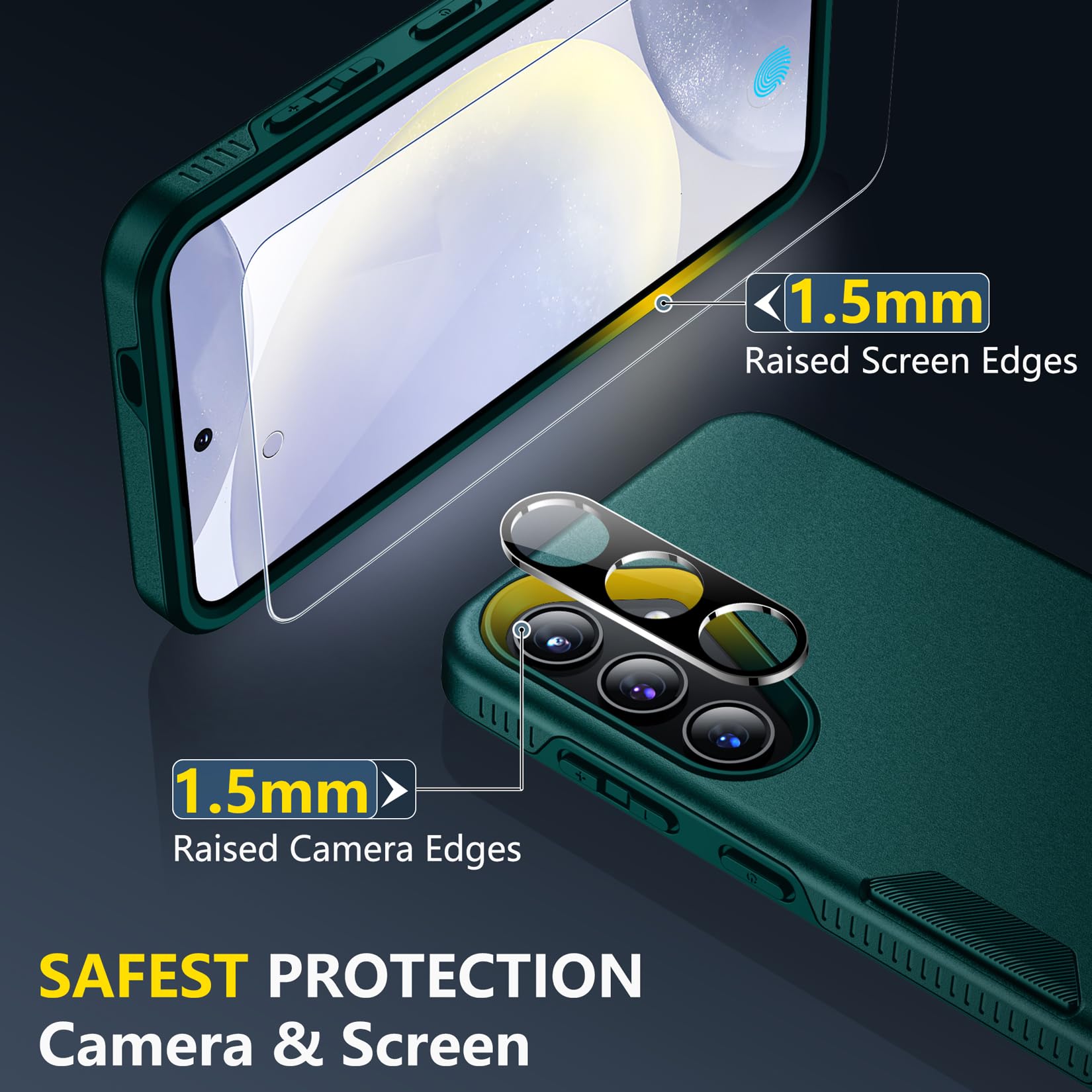 SPIDERCASE Designed for Samsung Galaxy S24 Plus Case, [10 FT Military Grade Drop Protection] Heavy Duty Shockproof Phone Case for Galaxy S24 Plus 2024, Dark Green