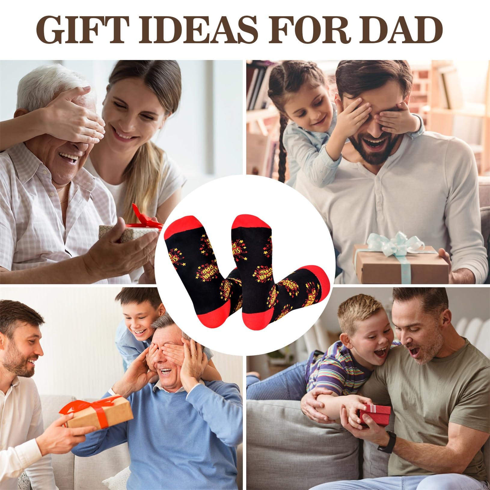 Lapogy Fathers Day Dad Gifts from Daughter Son Kids Wife, Birthday Gifts for Dad Papa Husband, Father's Day Gifts Ideas, Funny Socks Gifts, Novelty Dad Gifts