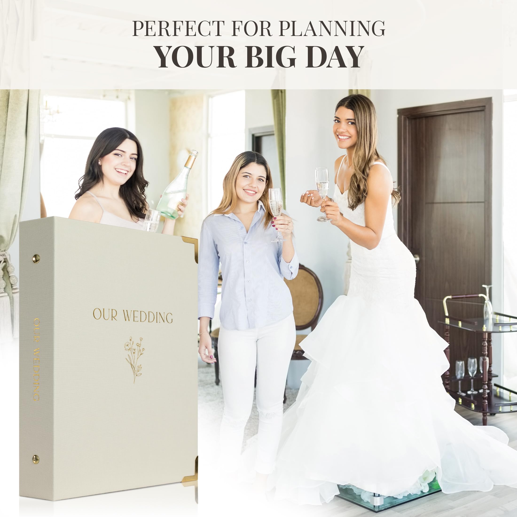 Beautiful Wedding Planner Book And Organizer - A Unique Linen Binder For the Bride Perfect To Plan Your Big Day - An Exceptional Engagement Gift For Newly Engaged Couples, Future Brides, And Grooms