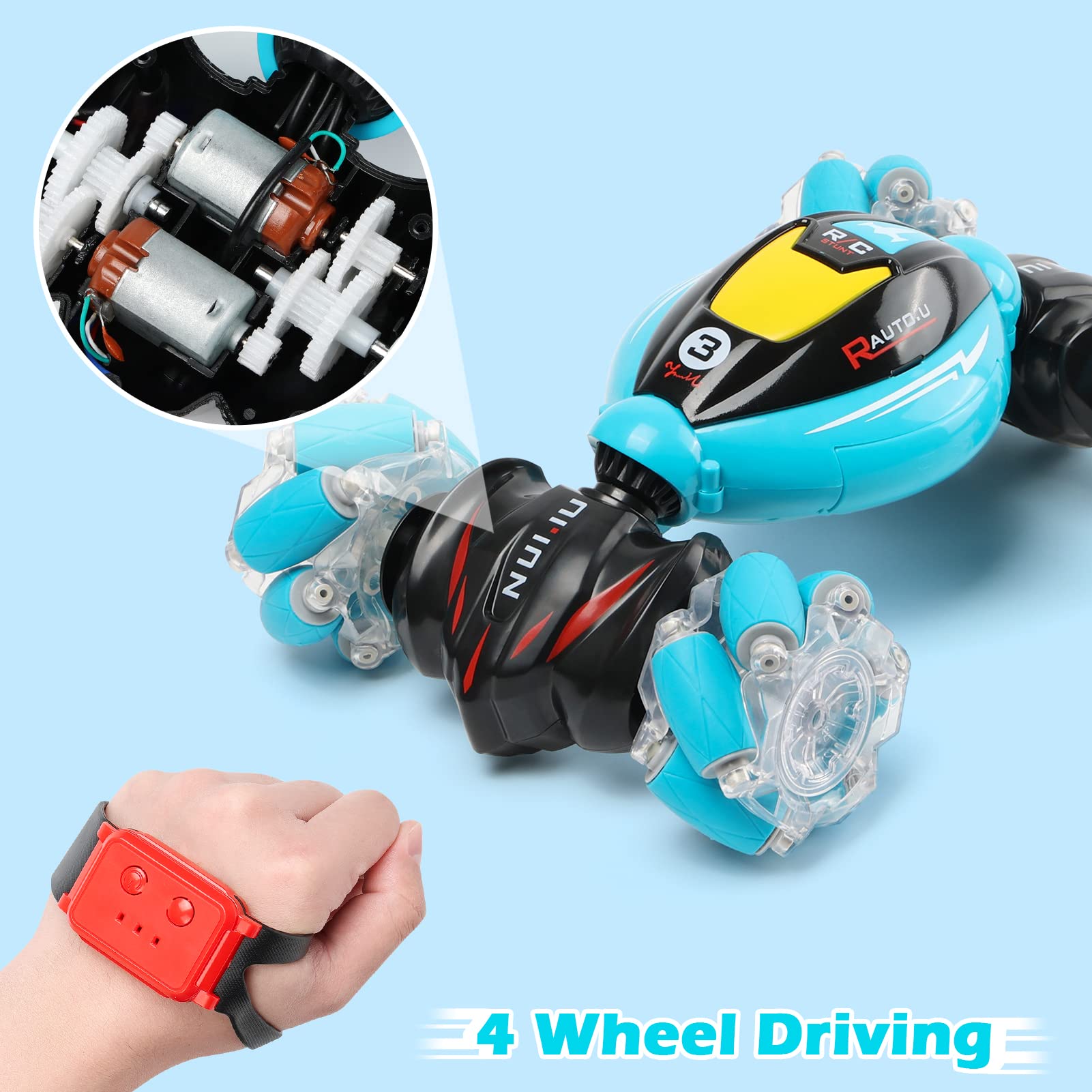 DDAI RC Cars Gesture Sensing Stunt Car - Best Gifts for Boys 6-12 Year Old 360° Rotating 4WD Remote Control Transform 2.4Ghz Hand Controlled Car Birthday Presents for Kids Age 7 8 9 10 11 yr