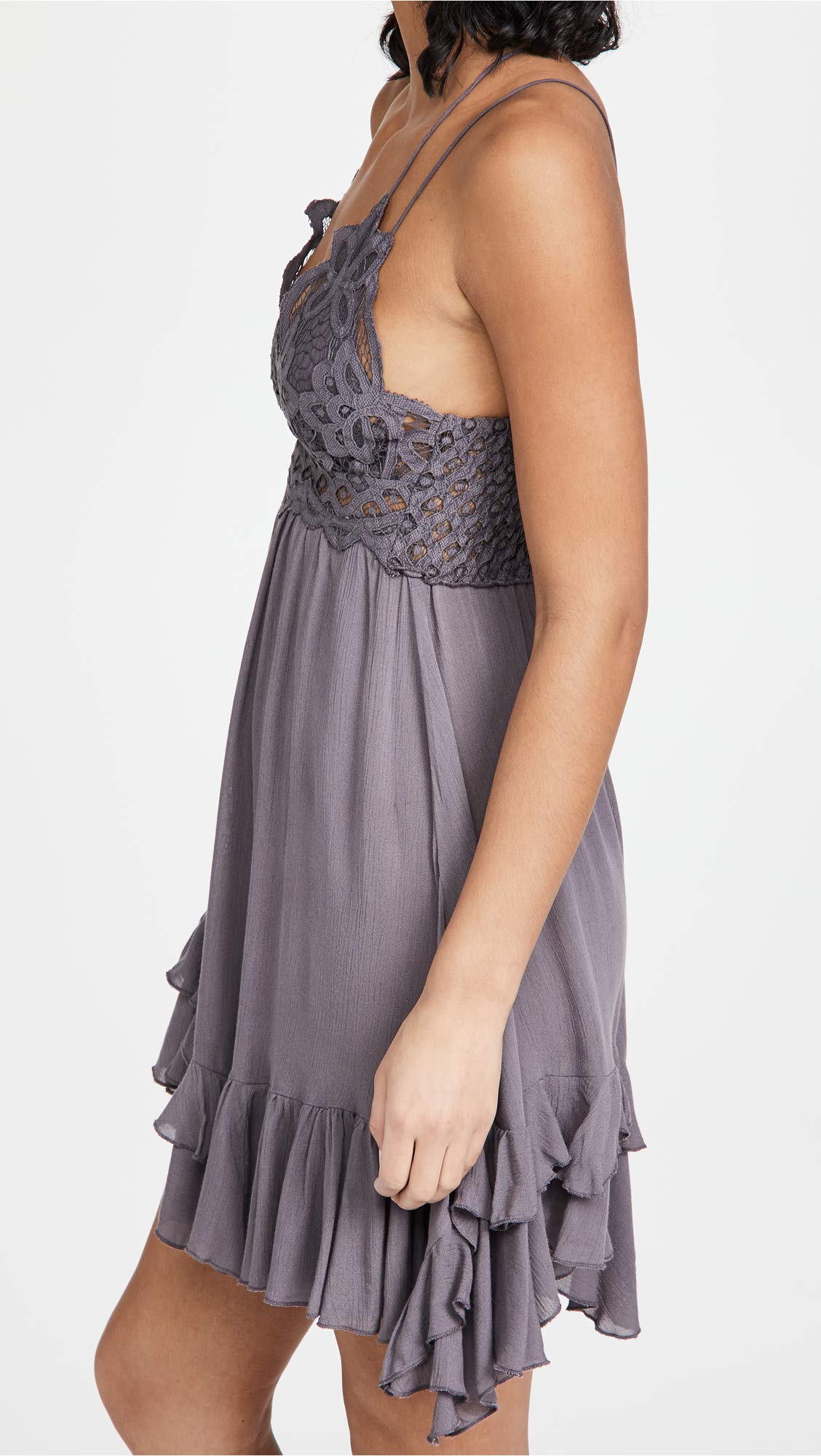 Free People Women's Adella Slip Dress, Charcoal, Grey, S
