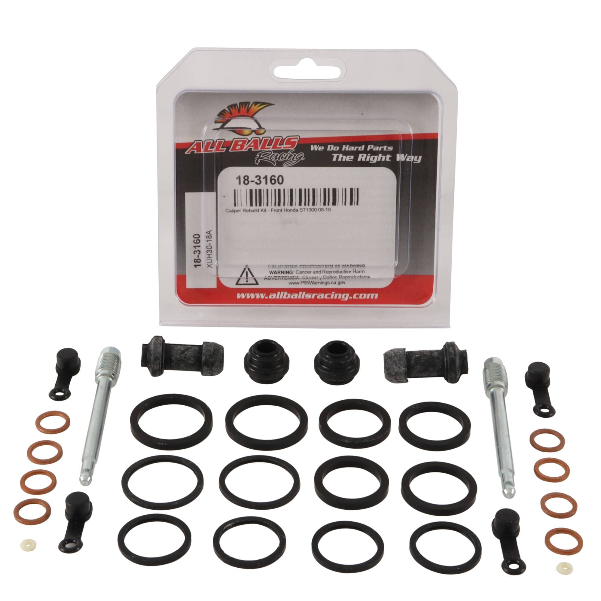 All Balls Racing Front Caliper Rebuild Kit 18-3160 Compatible With/Replacement For Honda ST1300 2008-2018