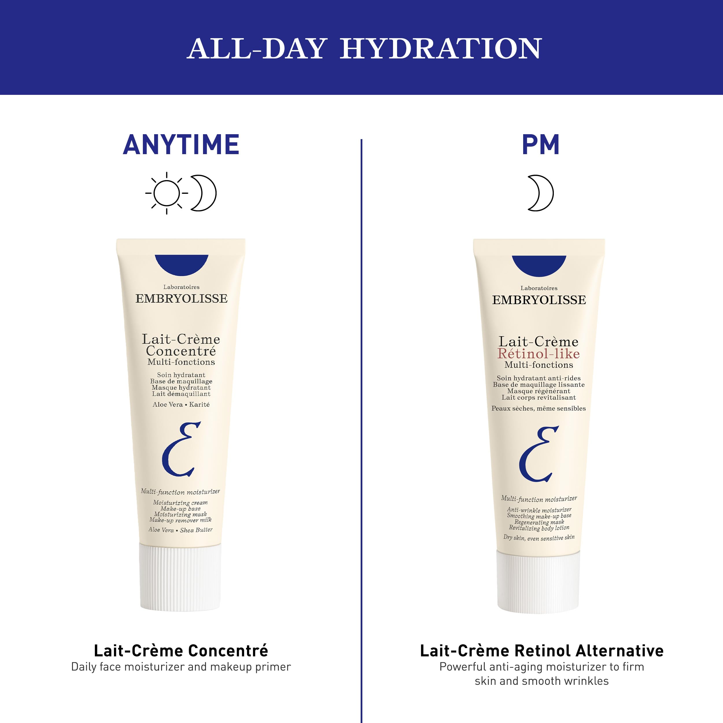 Embryolisse Lait-Crème Concentré, Multifunction Daily Moisturizer, Primer, and Makeup Remover, Suitable for All Skin Types. French Face Cream With Shea Butter & Aloe Vera, 1.01 Fl Oz