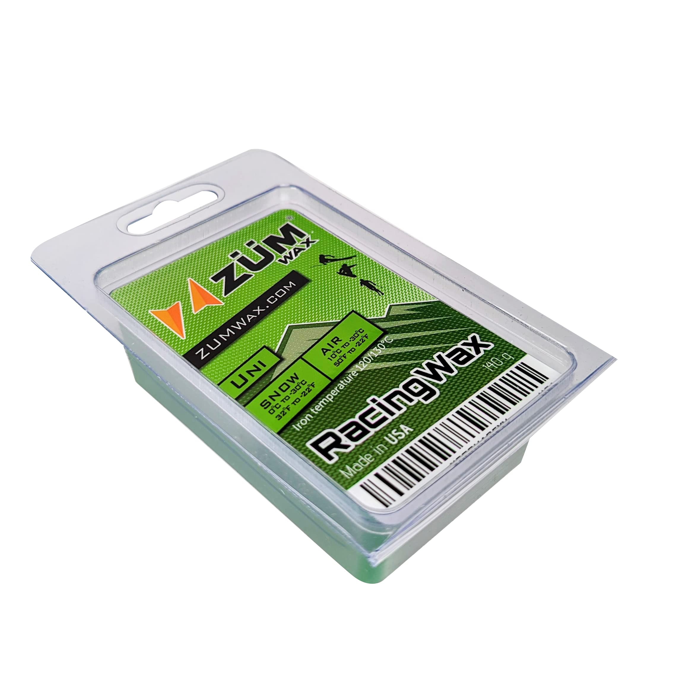 ZUMWax Iron-On Ski/Snowboard/Nordic/Cross-Country Wax, 140g, Long-Lasting, Secret Vanilla Scent, Made in USA, PFAS-Free. 100% Hydrocarbon Wax. Fast, Durable, eco-Friendly for All Conditions!