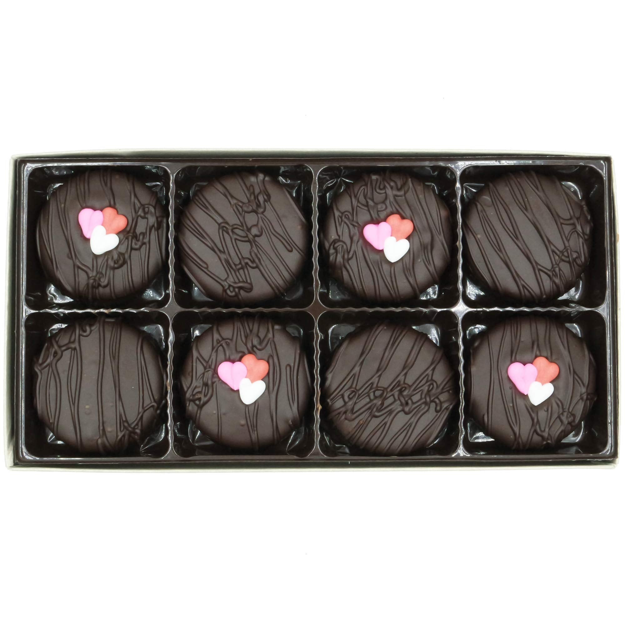 Philadelphia Candies Dark Chocolate Covered Creme Filled Sandwich Cookies, Valentine's Day Gift 8 Ounce