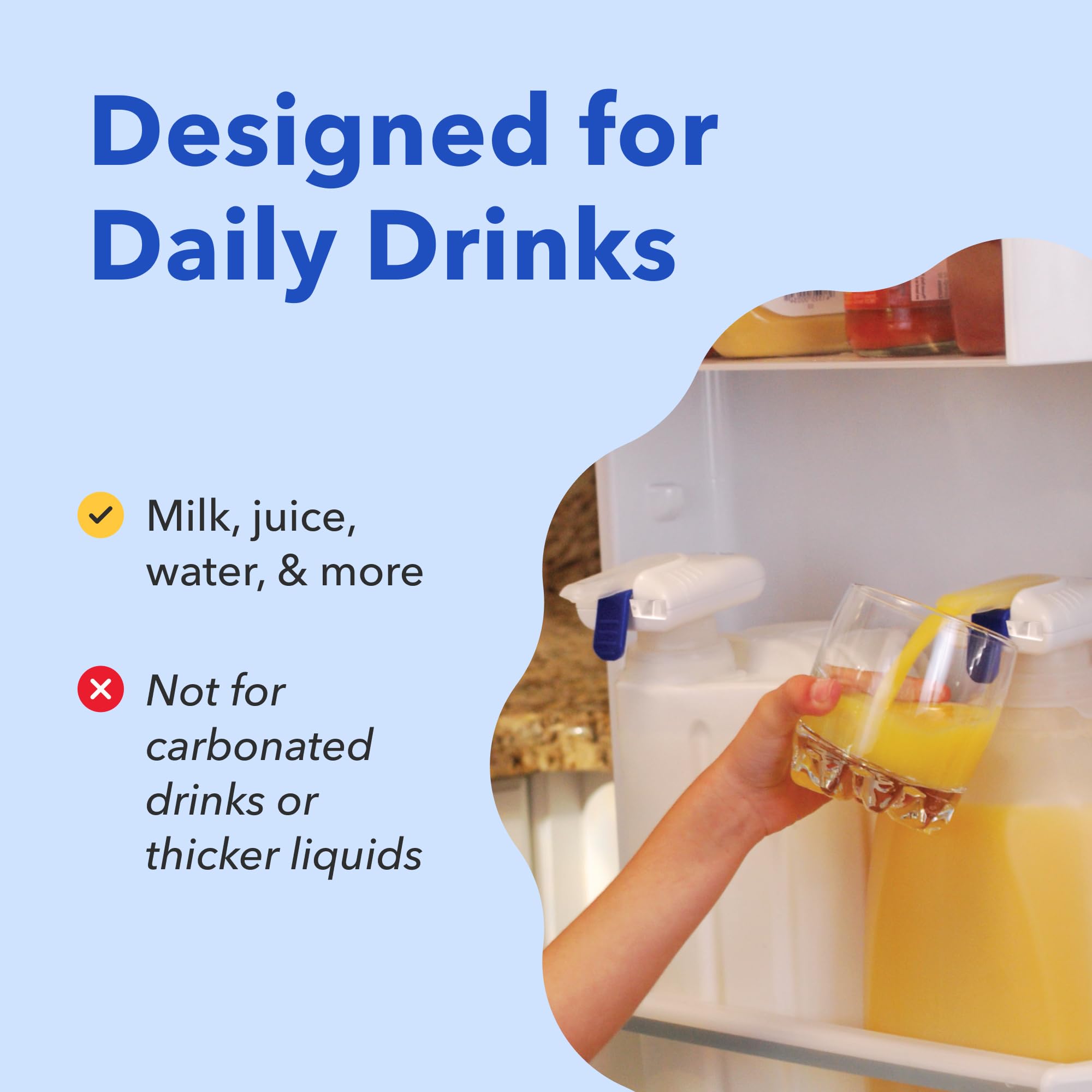 The Magic Tap Automatic Drink Dispenser - Hands-Free Beverage Dispenser for Fridge - Perfect for Milk, Juice - Gifts for Women & Men - 1 Pack, White