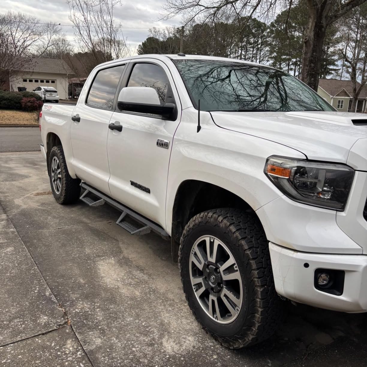 SMANOW Running Boards Side Steps Compatible with 2007-2021 Toyota Tundra Double Cab with 2 Narrow Rear Door. Dual-Stage Textured Black Powder Coated Step Bars Step Rails.