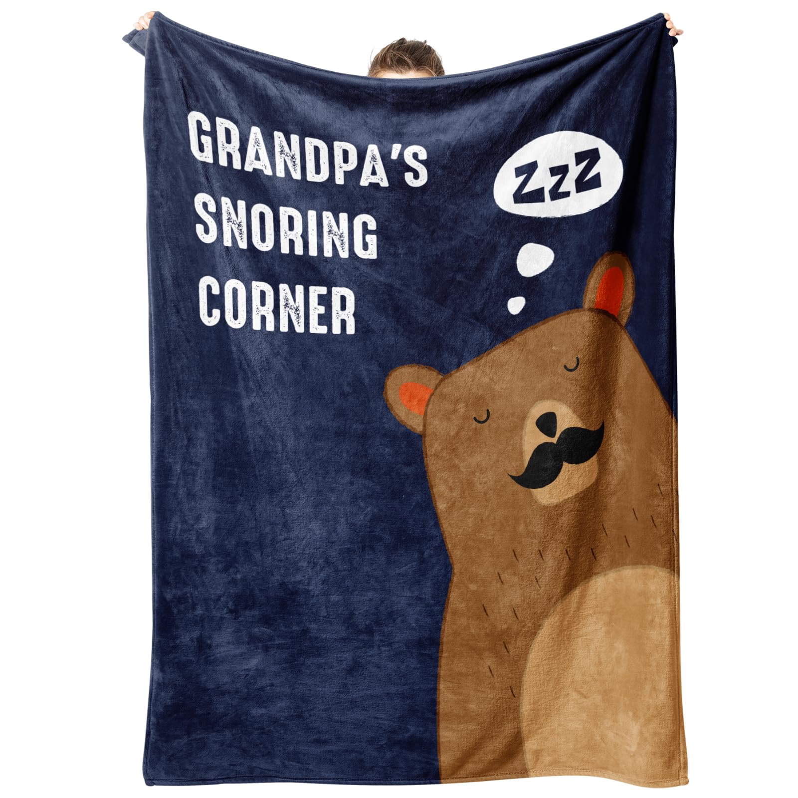 Niyewsor Grandpa Birthday Gifts, Grandpa Gifts Blanket, Gifts for Grandpa on Christmas, Funny Grandpa Gift for Grandparent's Day, Grandpa's Snoring Corner Blanket, 60"x50"