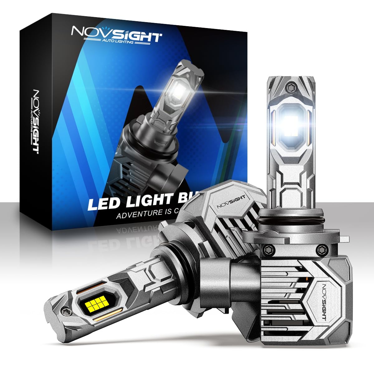 NOVSIGHT H11 Bulbs, 130W 30000 LM 6500K Cool White H11/H8/H9 Fog Light Bulbs, IP68 Waterproof, Pack of 2