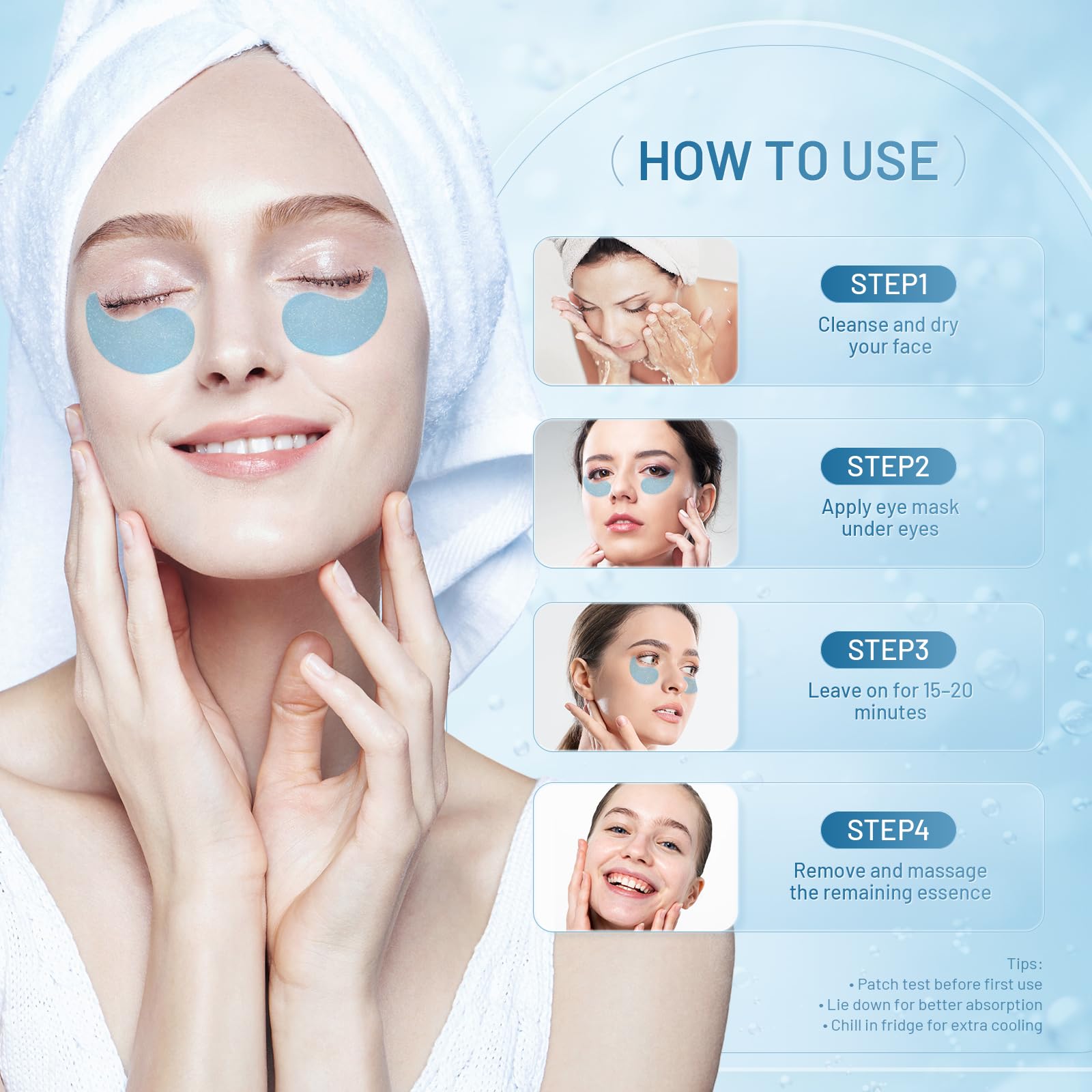 YOYORY Under Eye Patches Masks - Reduce Puffy Eyes, Dark Circles,Undereye Bags, Wrinkles,Infused Peptide Collagen and Hyaluronic Acid,Vegan Cruelty-Free Self Care