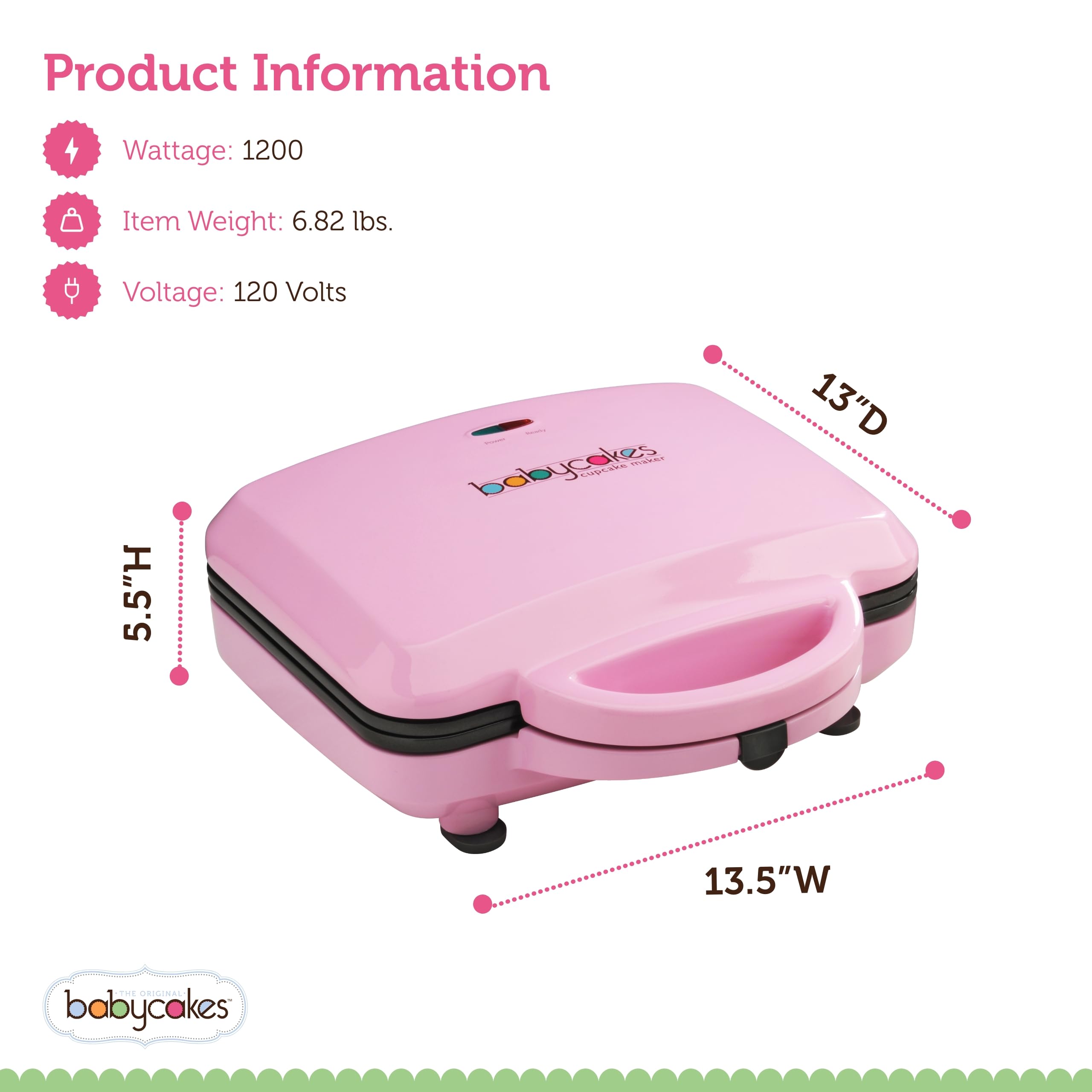 Babycakes Full Size Cupcake Maker, Pink, Full-Sized