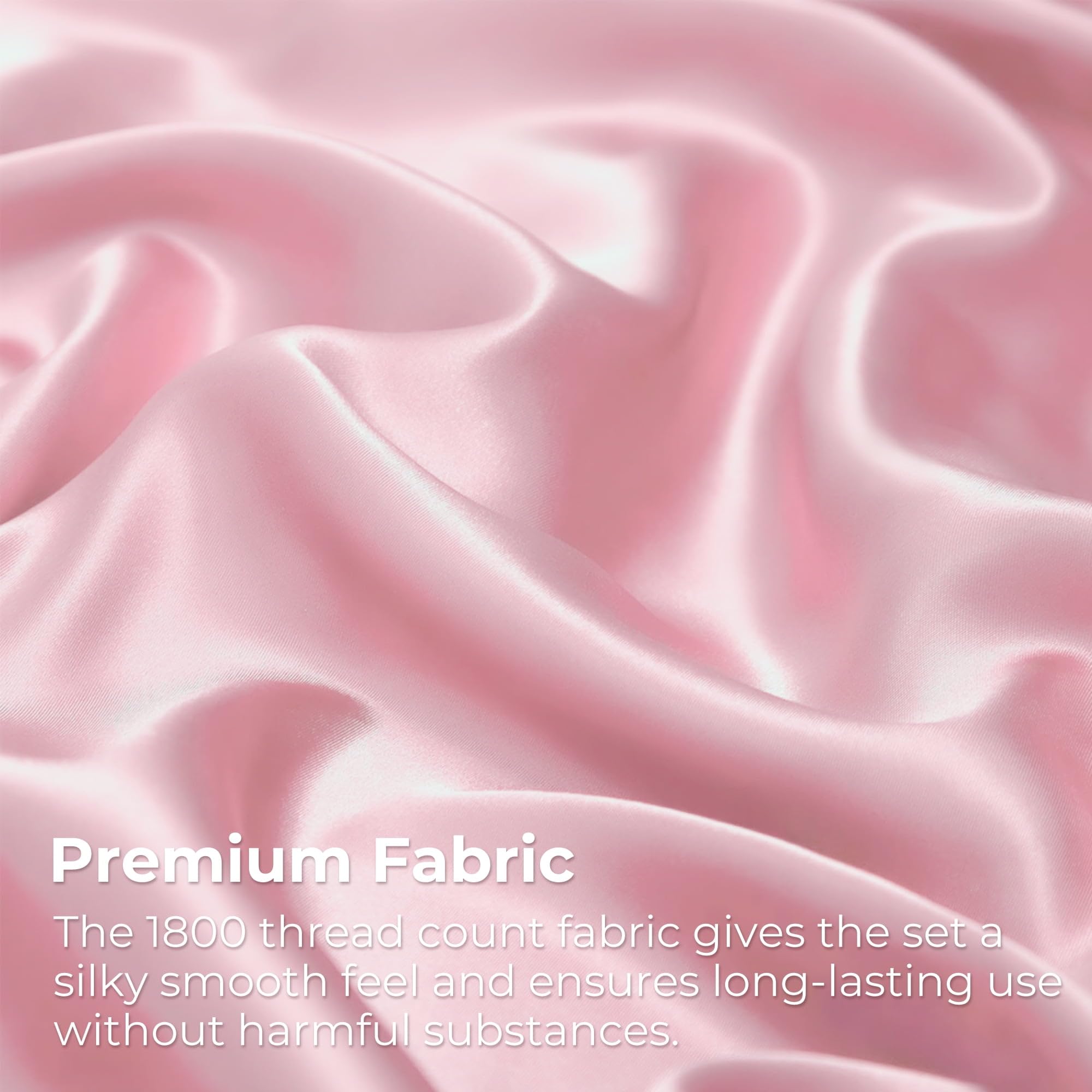 Seasonwood Pink Sheets Full Size Soft 1800 Microfiber Satin Sheet Set 4 Pieces with 2 Pillowcase