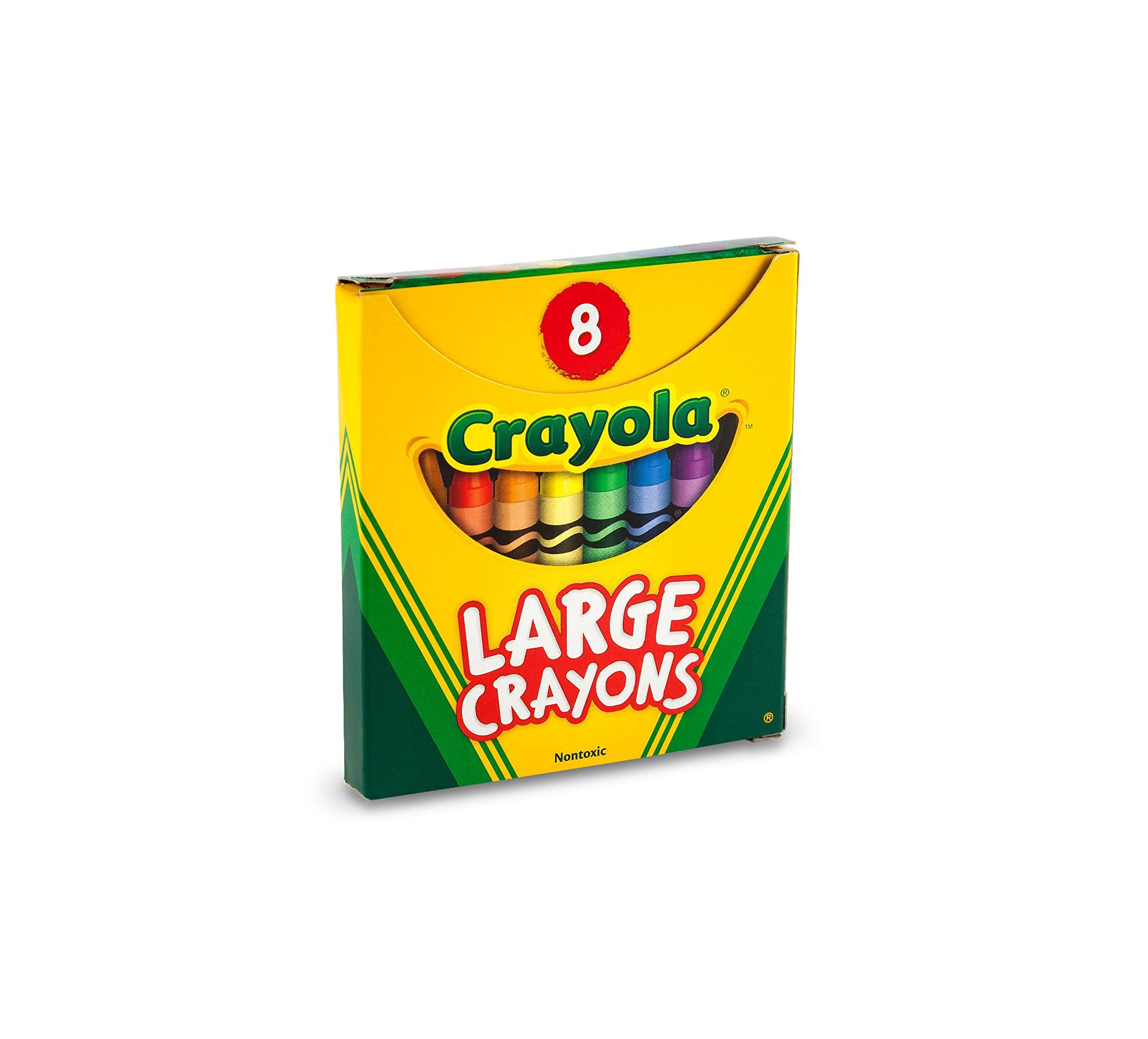 Crayola Large Crayons - Assorted (8 Count), Giant Crayons for Kids & Toddlers, Ages 2+