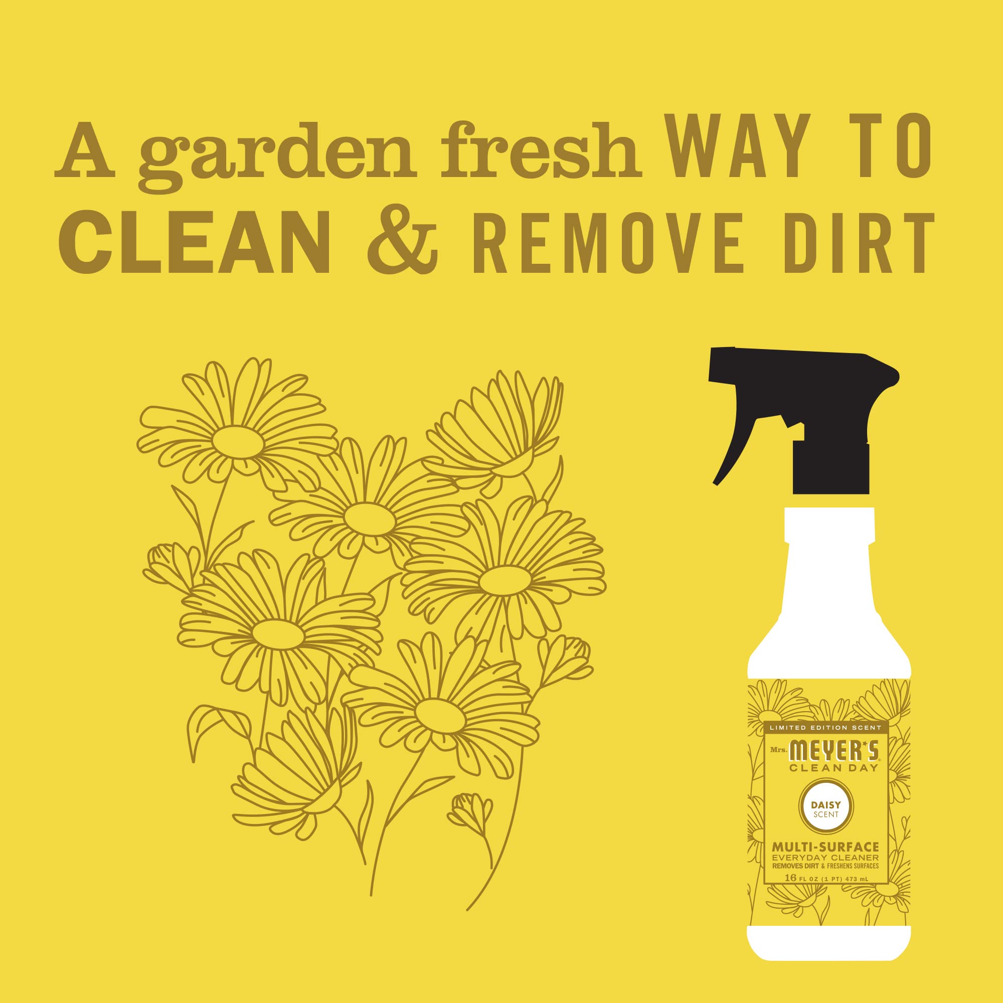 MRS. MEYER'S CLEAN DAY All-Purpose Cleaner Spray, Daisy, 16 Fl. Oz