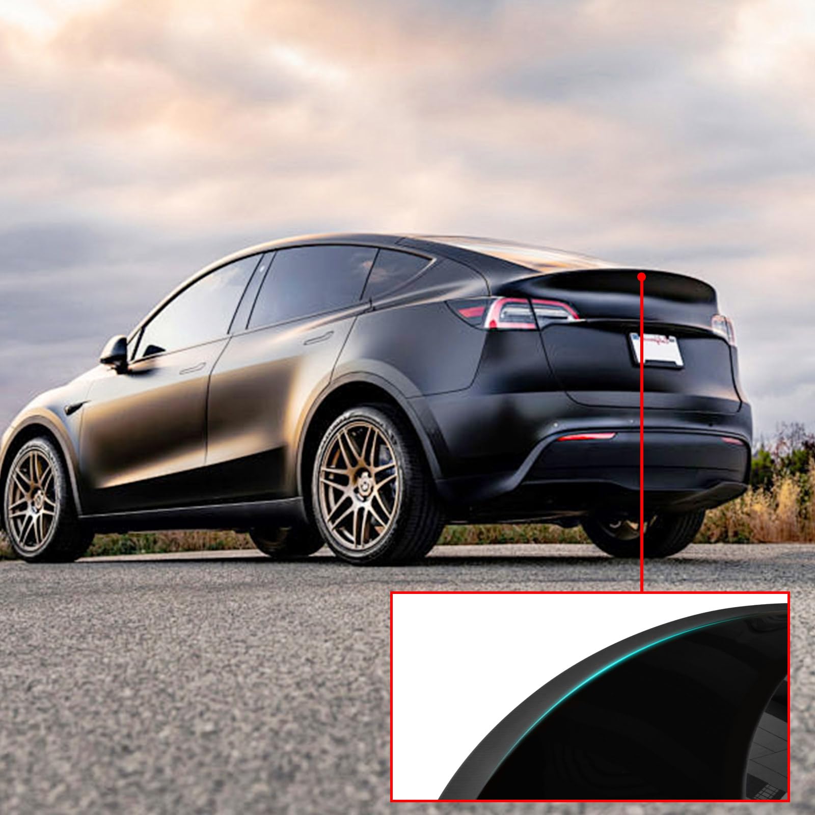 HEENVN Fit for Tesla Model Y/3 Spoiler Rear Wing 2020-2024 Rear Trunk Lip,【Matte Black】 Version Sporty Appearance Tesla Model Y Accessories Trunk Spoiler